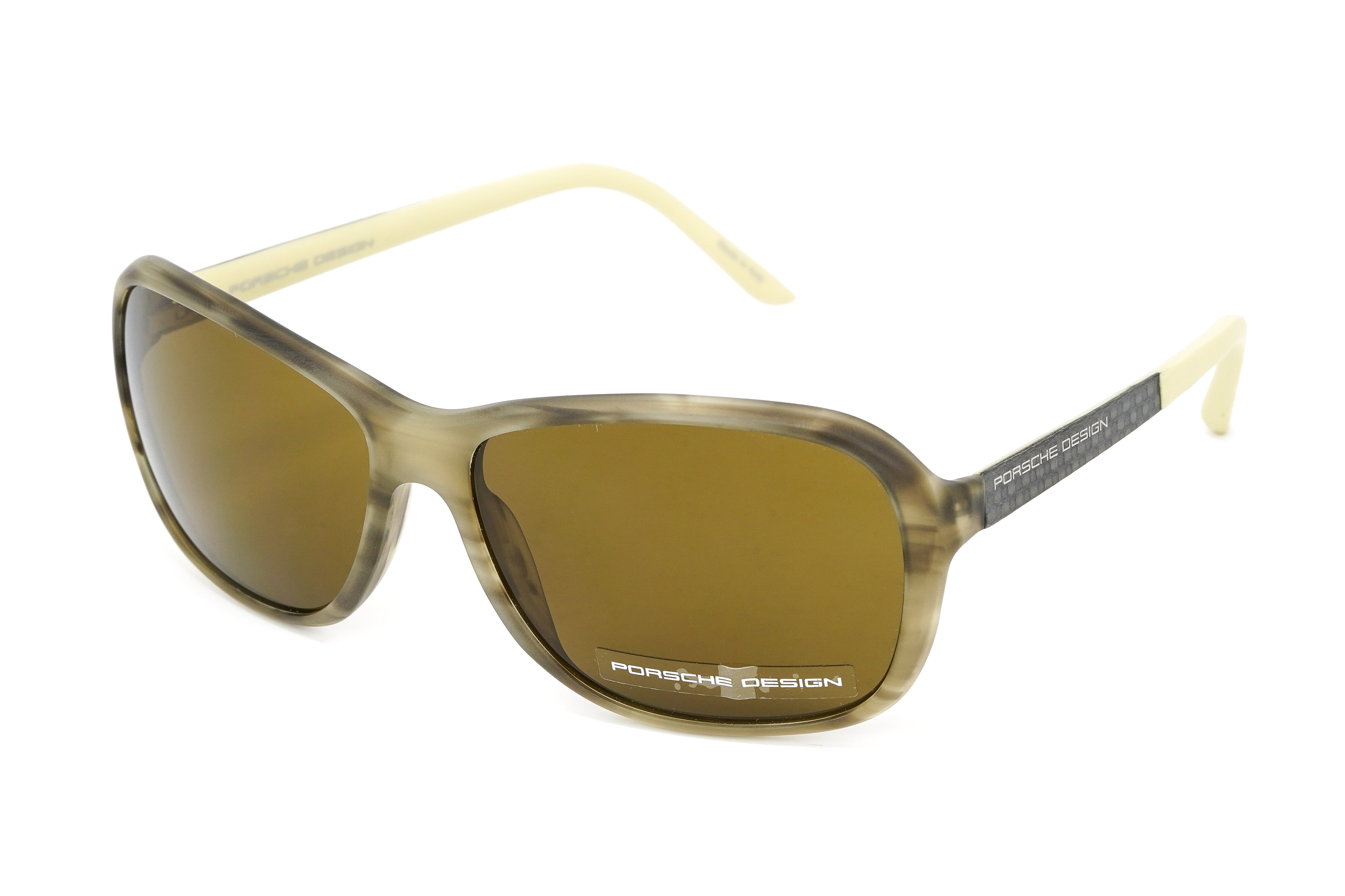 Porsche Design Unisex Rectangular Brown Grey Tortoise P8558 D-GR8 Sunglasses