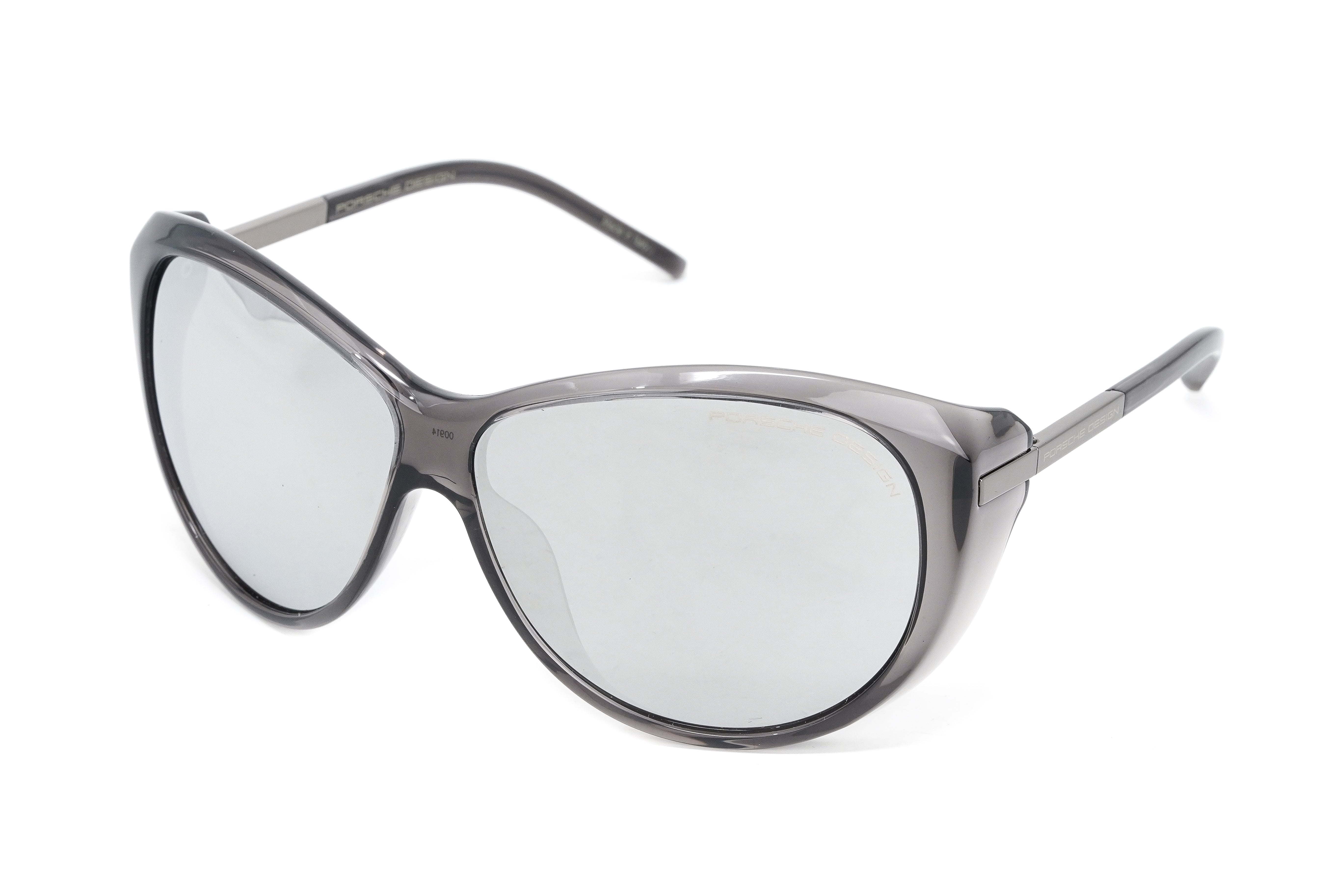 Porsche Design Ladies Sunglasses Oversized Cat Eye Dark Grey Mirror P8602 A-GR8 Sunglasses