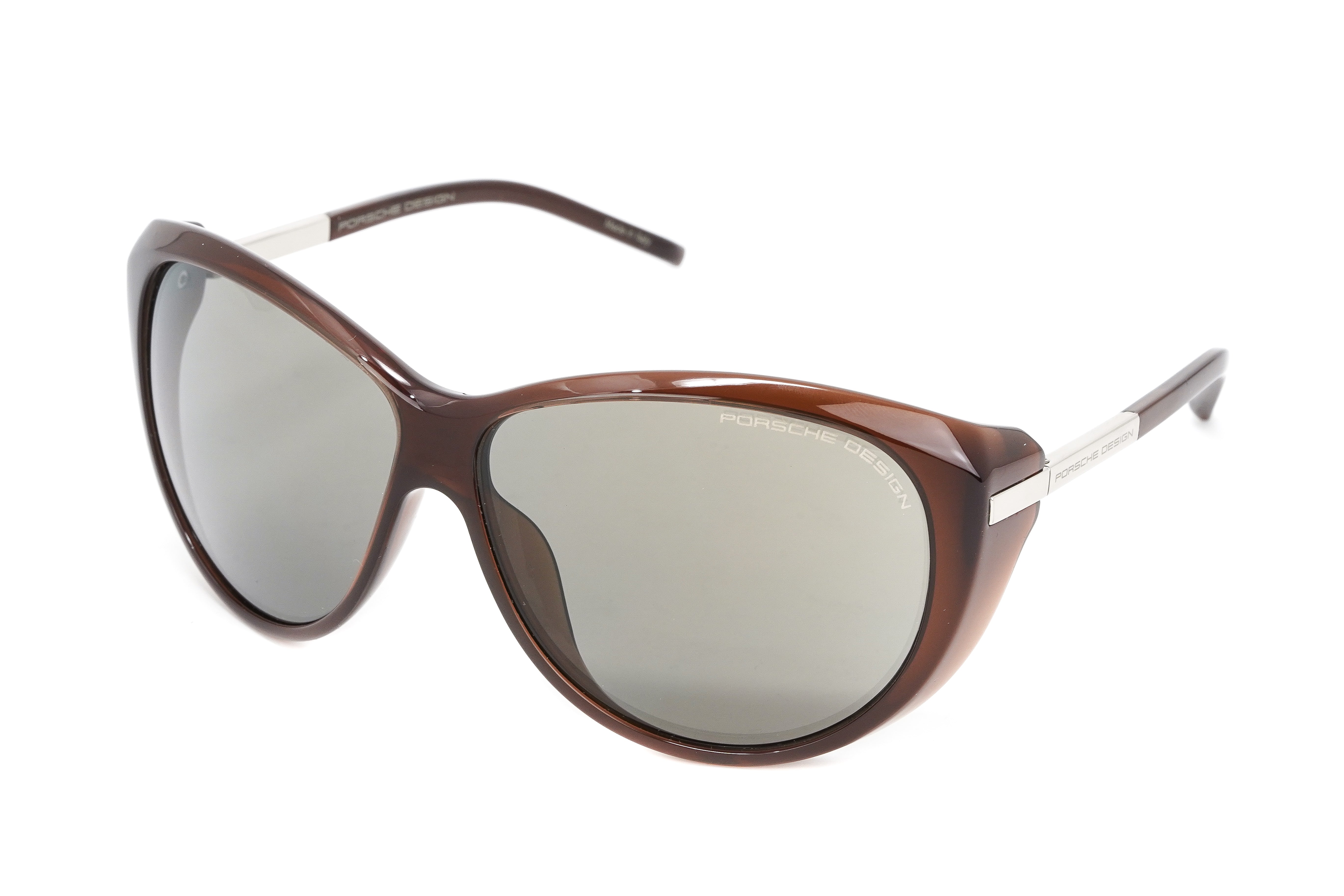 Porsche Design Ladies Sunglasses Oversized Cat Eye Dark Chocolate P8602 B-GR8 Sunglasses