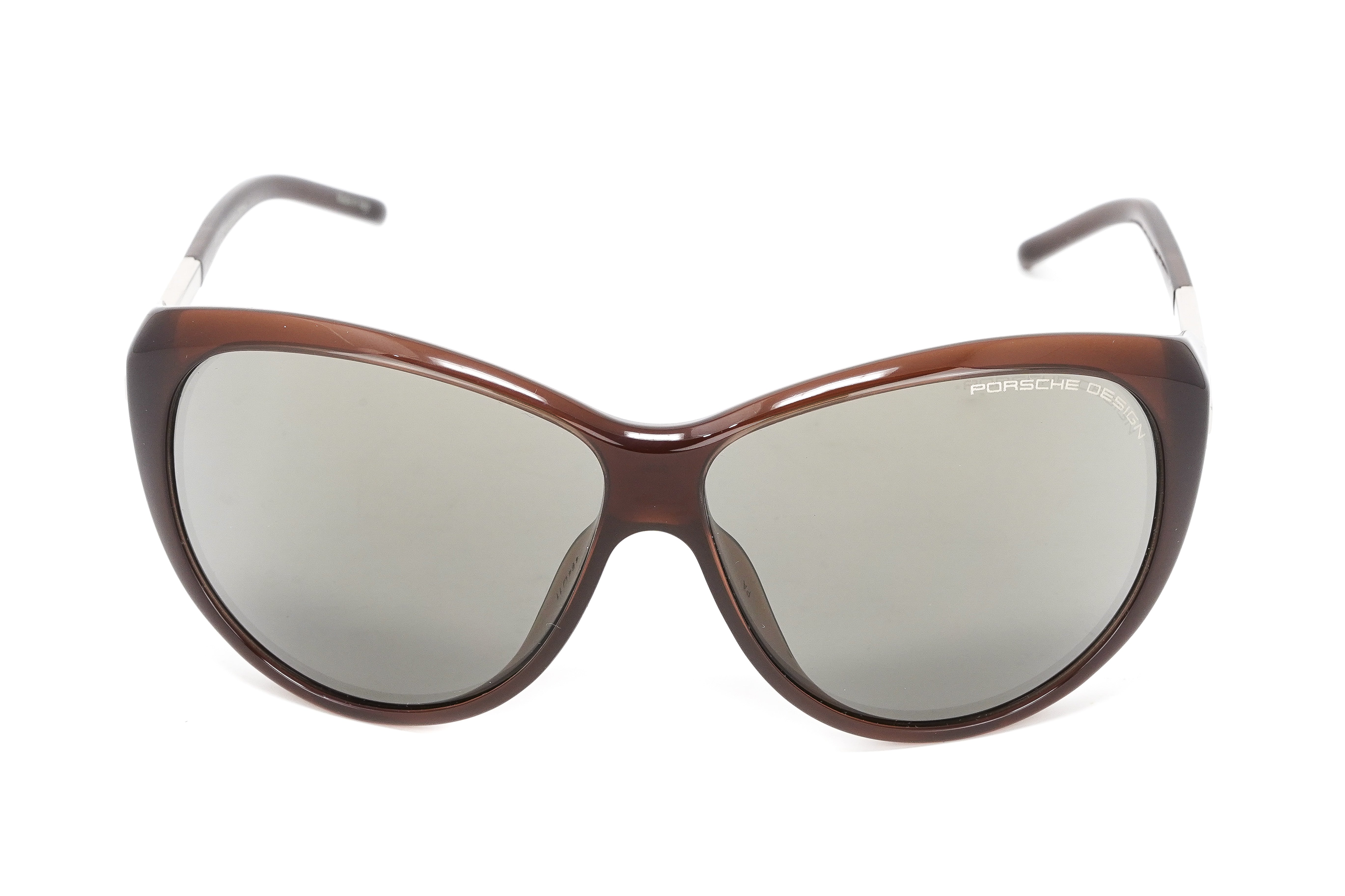 Porsche Design Ladies Sunglasses Oversized Cat Eye Dark Chocolate P8602 B-GR8 Sunglasses