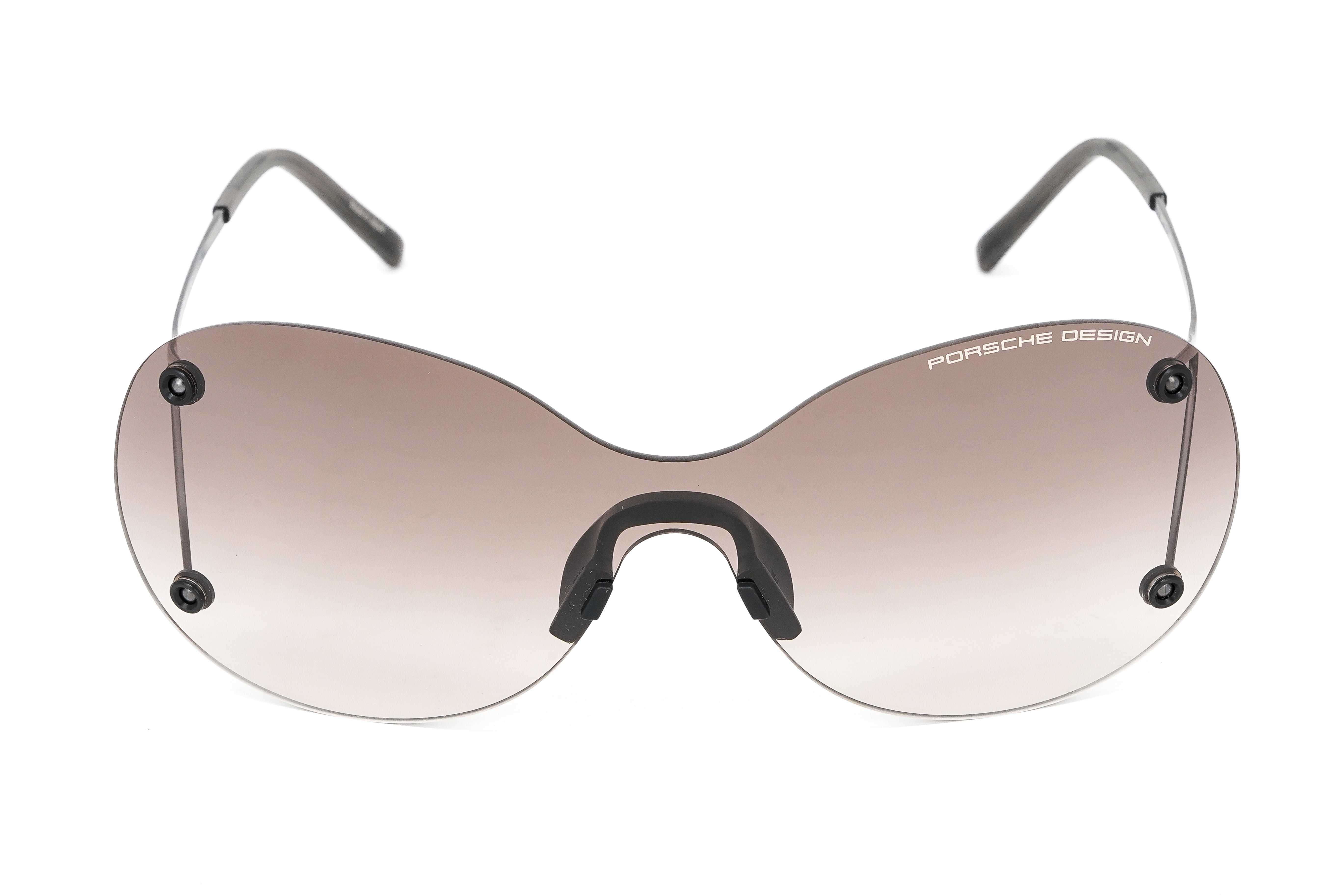 Porsche Design Ladies Butterfly Rimless Gradient Grey Titanium P8621-A-0139-145-V879-E89-GR8 Sunglasses