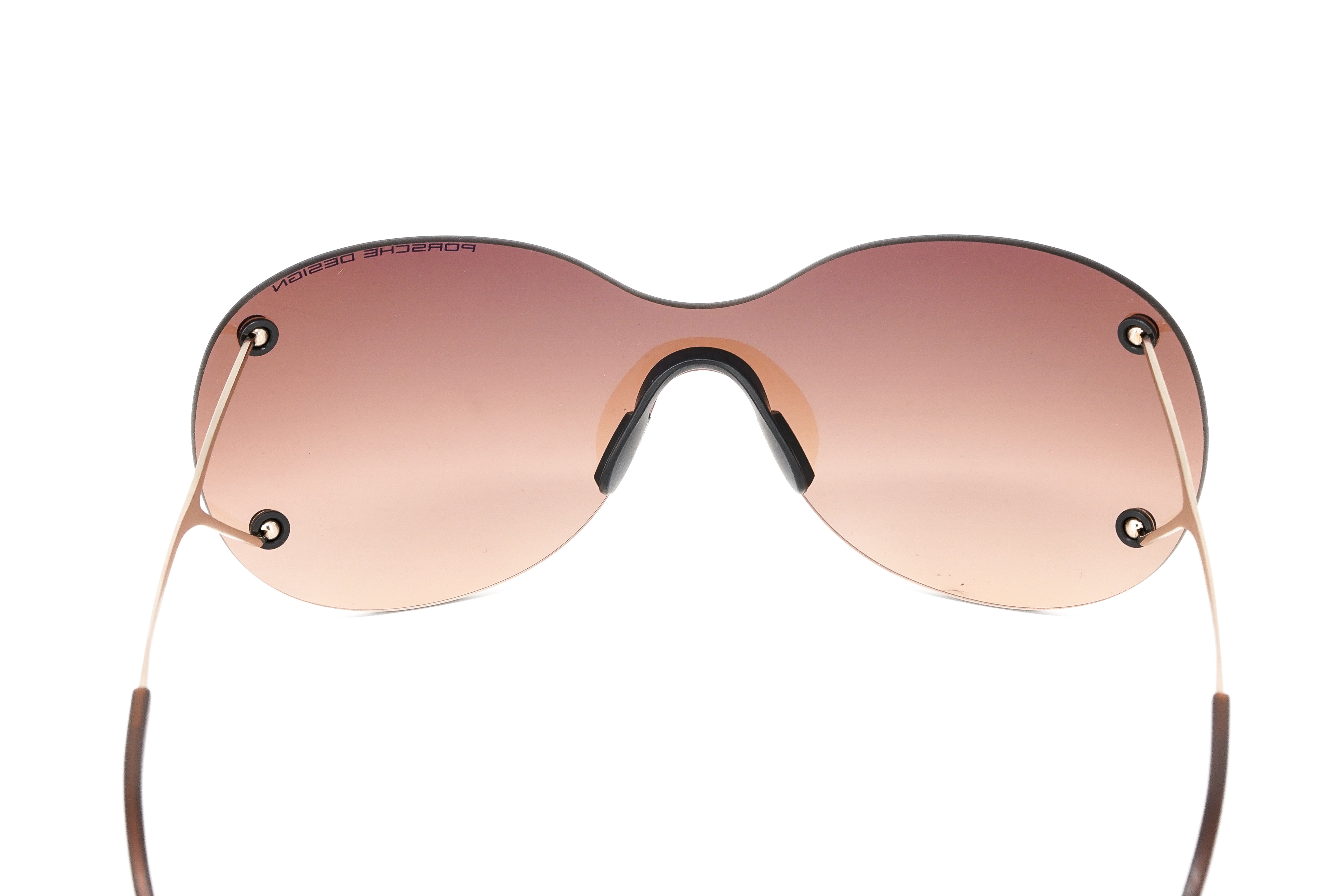 Porsche Design Ladies Butterfly Rimless Gradient Brown Titanium P8621-B-0139-145-V878-E89-GR8 Sunglasses