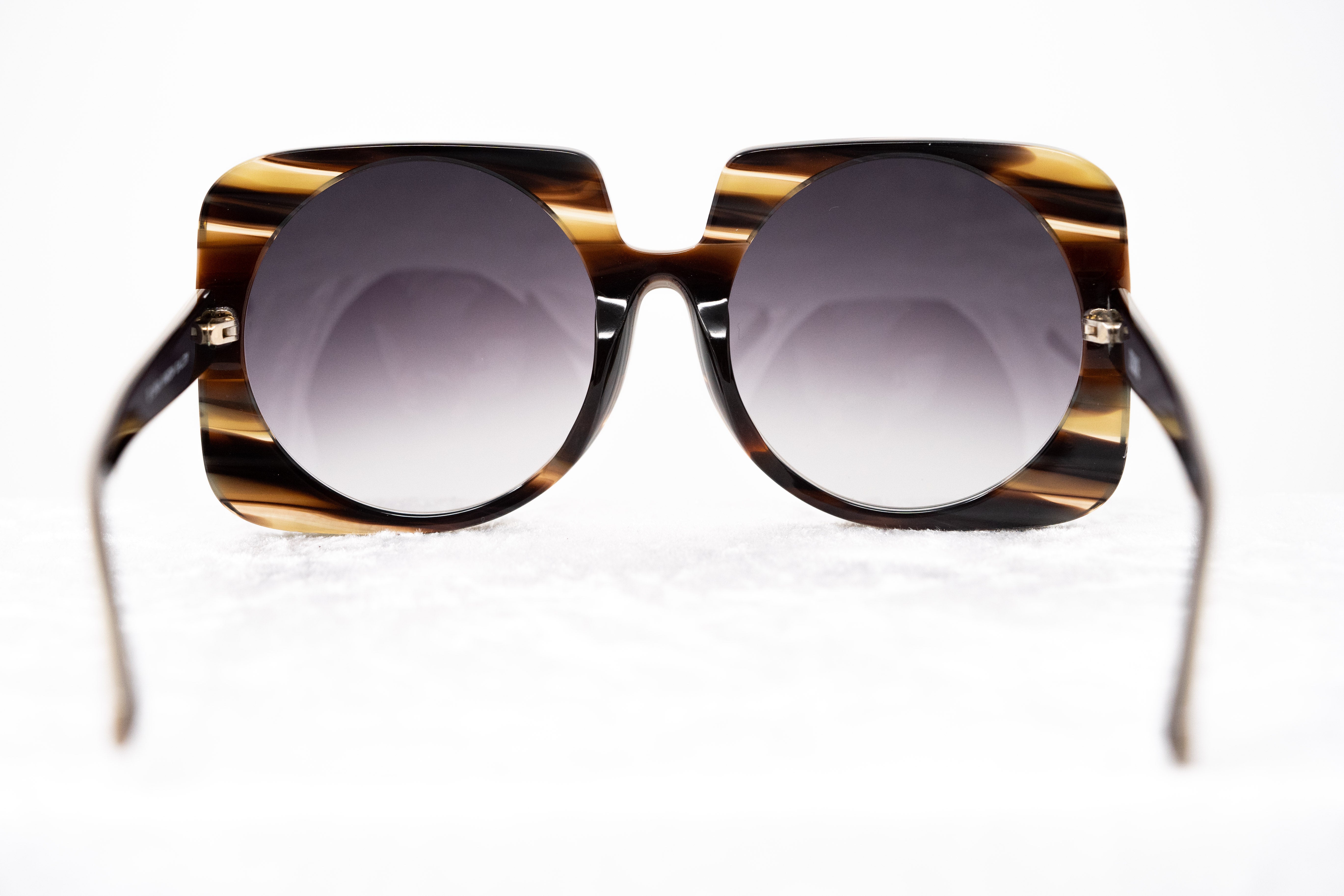 Prabal Gurung Sunglasses Square Dark Horn and Grey-GR8 Sunglasses