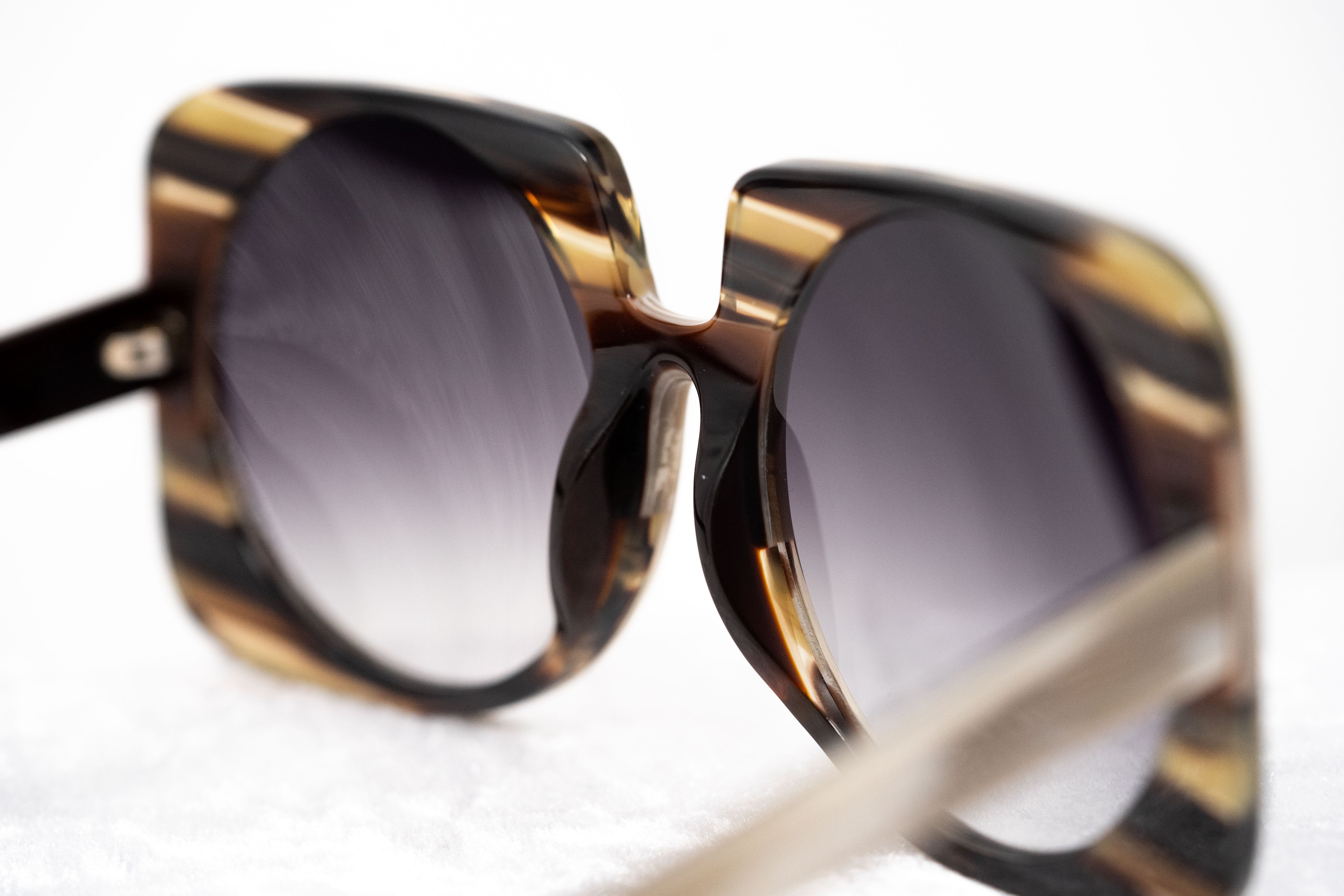 Prabal Gurung Sunglasses Square Dark Horn and Grey-GR8 Sunglasses