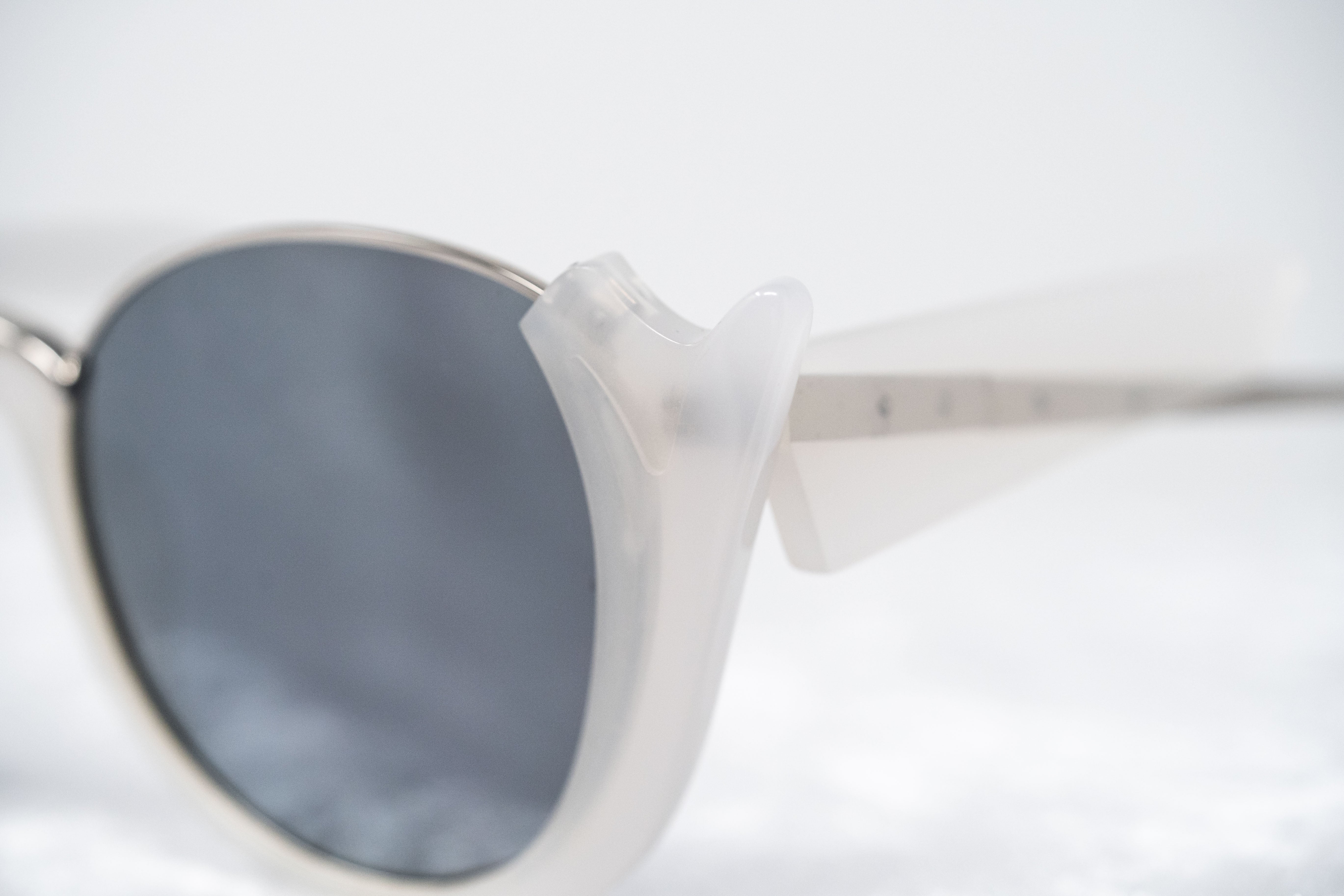 Prabal Gurung Sunglasses Round White Silver and Grey-GR8 Sunglasses