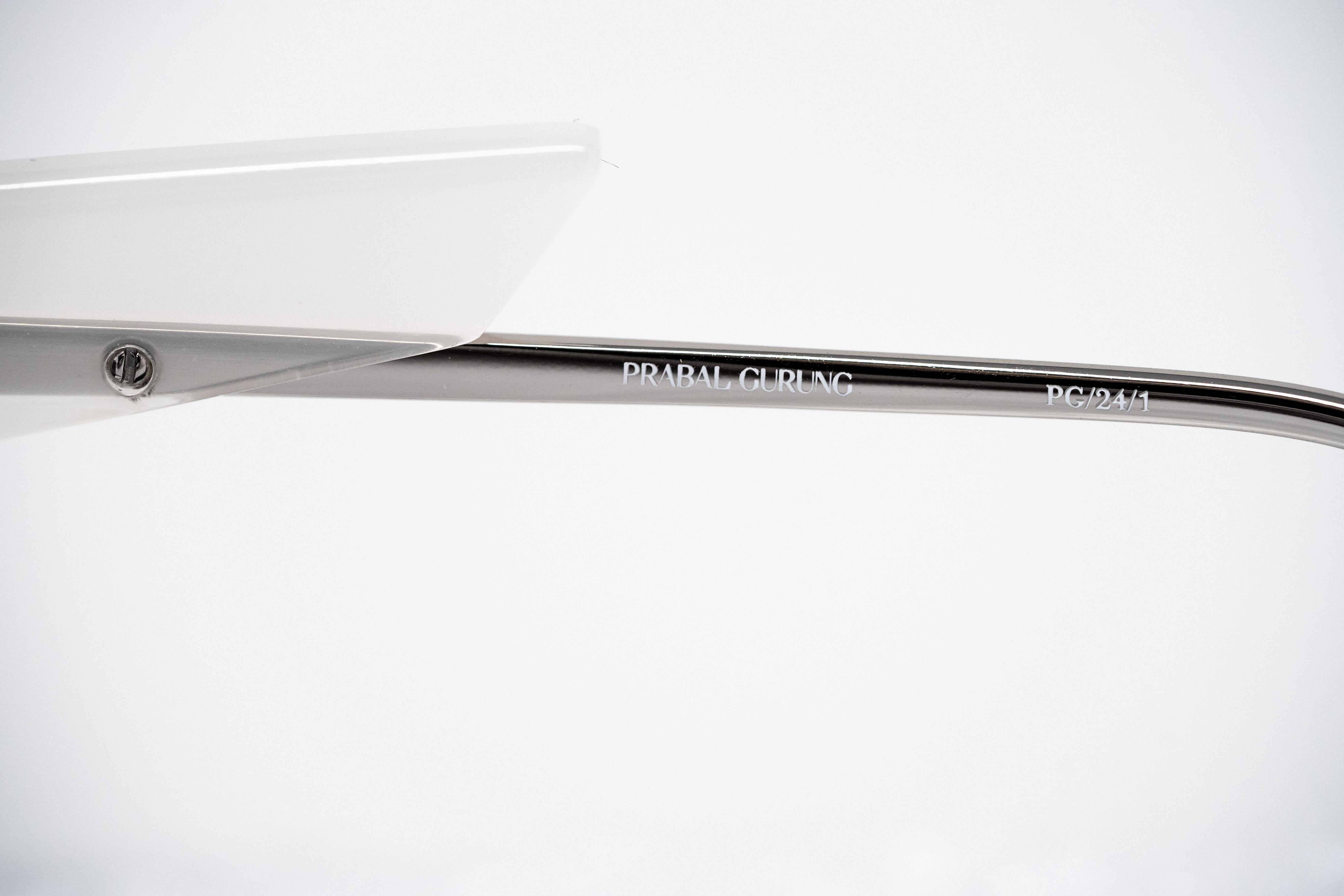 Prabal Gurung Sunglasses Round White Silver and Grey-GR8 Sunglasses