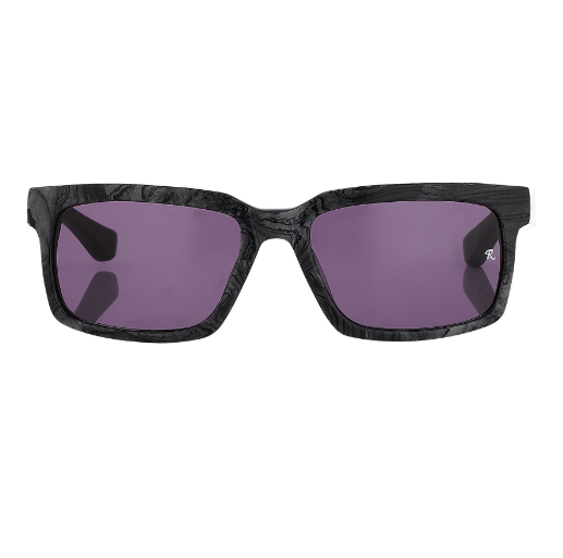 Raf Simons by Linda Farrow - Rectangular Black Texture and Grey Lenses-GR8 Sunglasses