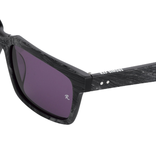 Raf Simons by Linda Farrow - Rectangular Black Texture and Grey Lenses-GR8 Sunglasses