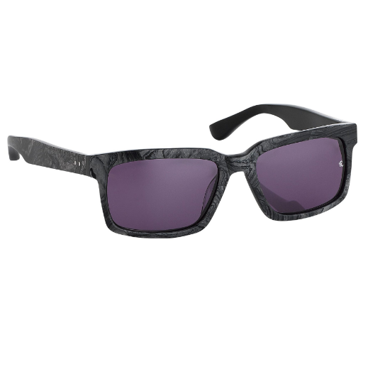 Raf Simons by Linda Farrow - Rectangular Black Texture and Grey Lenses-GR8 Sunglasses