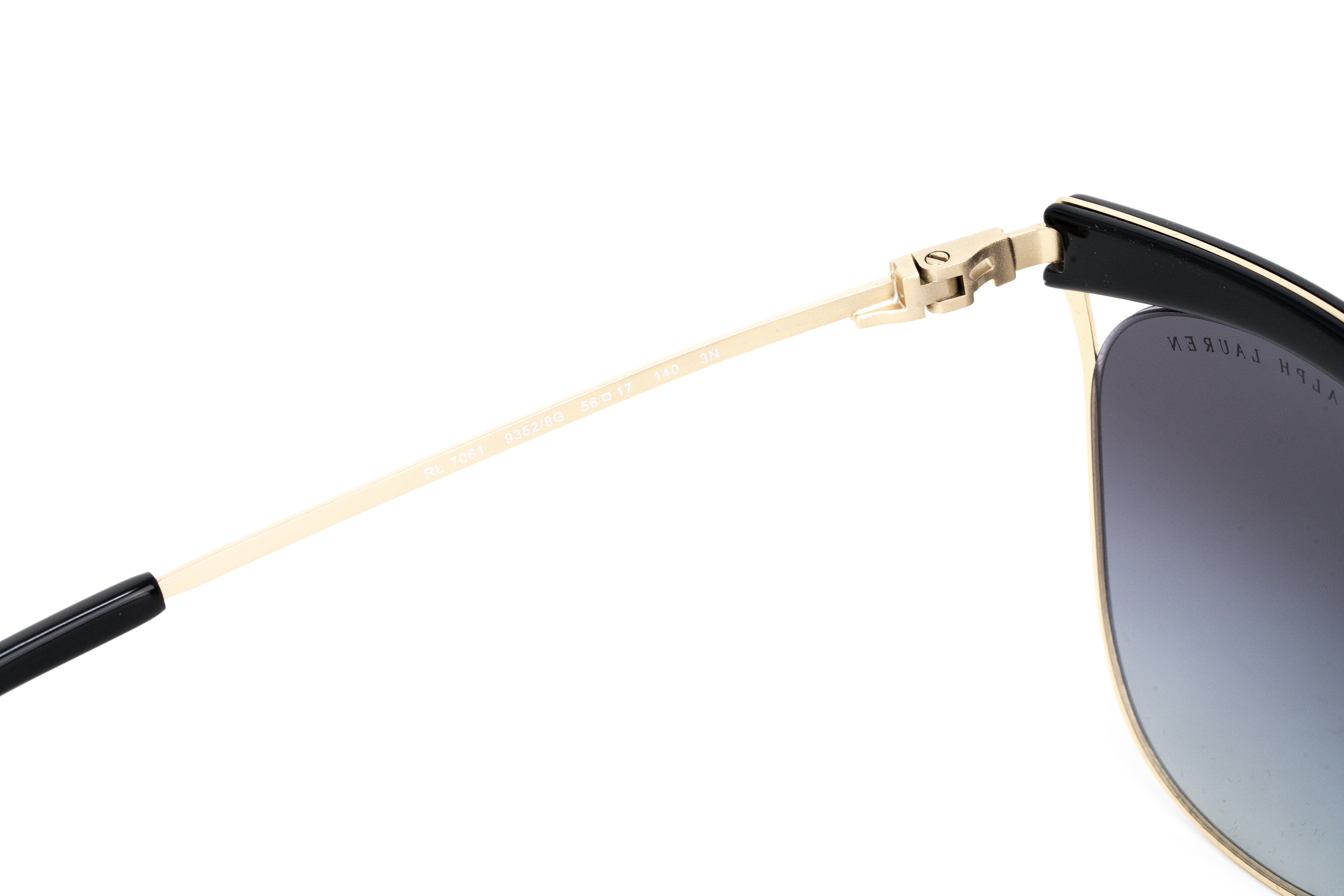 Ralph Lauren Women's Sunglasses Browline Black/Gold RL7061 93528G-GR8 Sunglasses