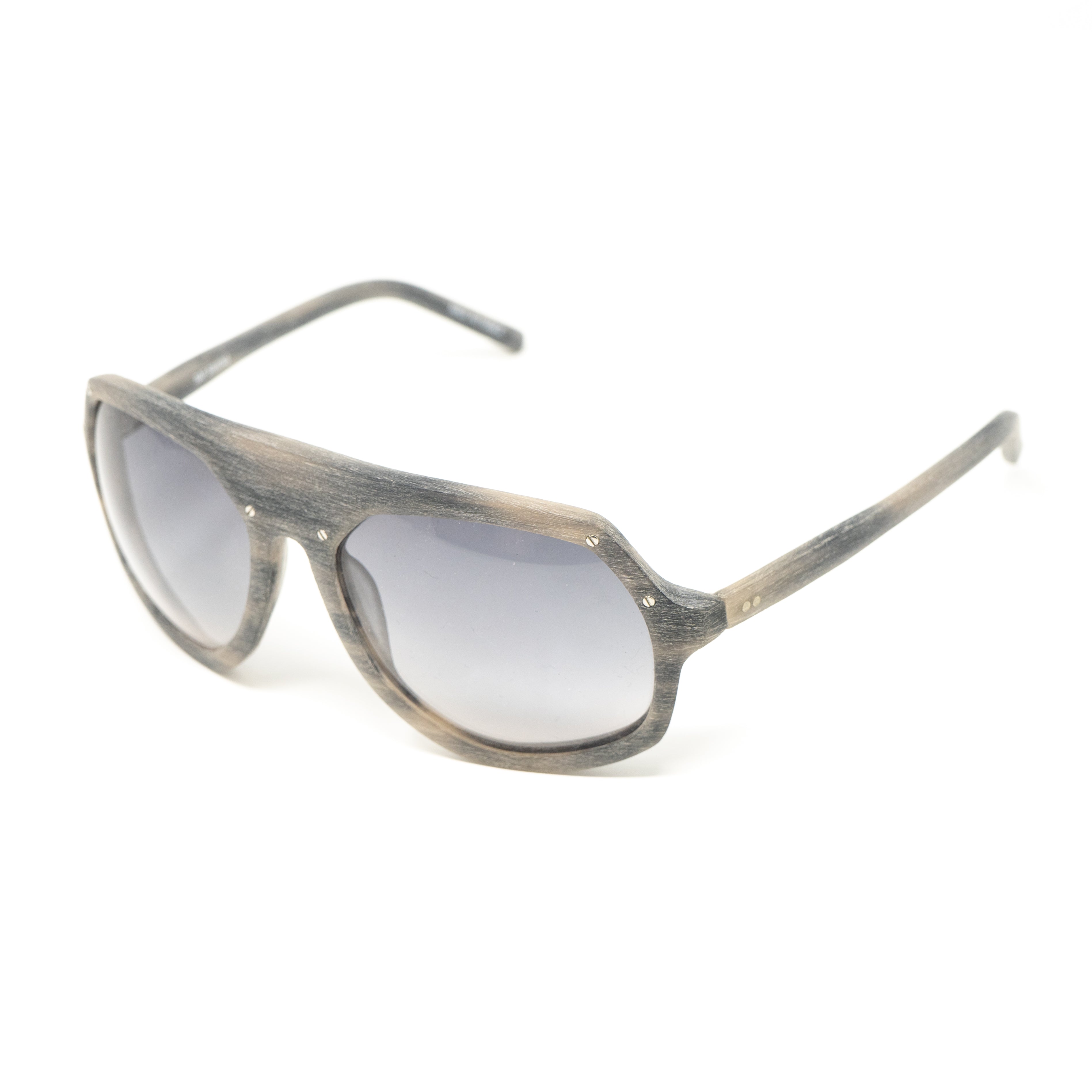 Raf Simons by Linda Farrow - Shield Brown Blue and Grey Lenses-GR8 Sunglasses
