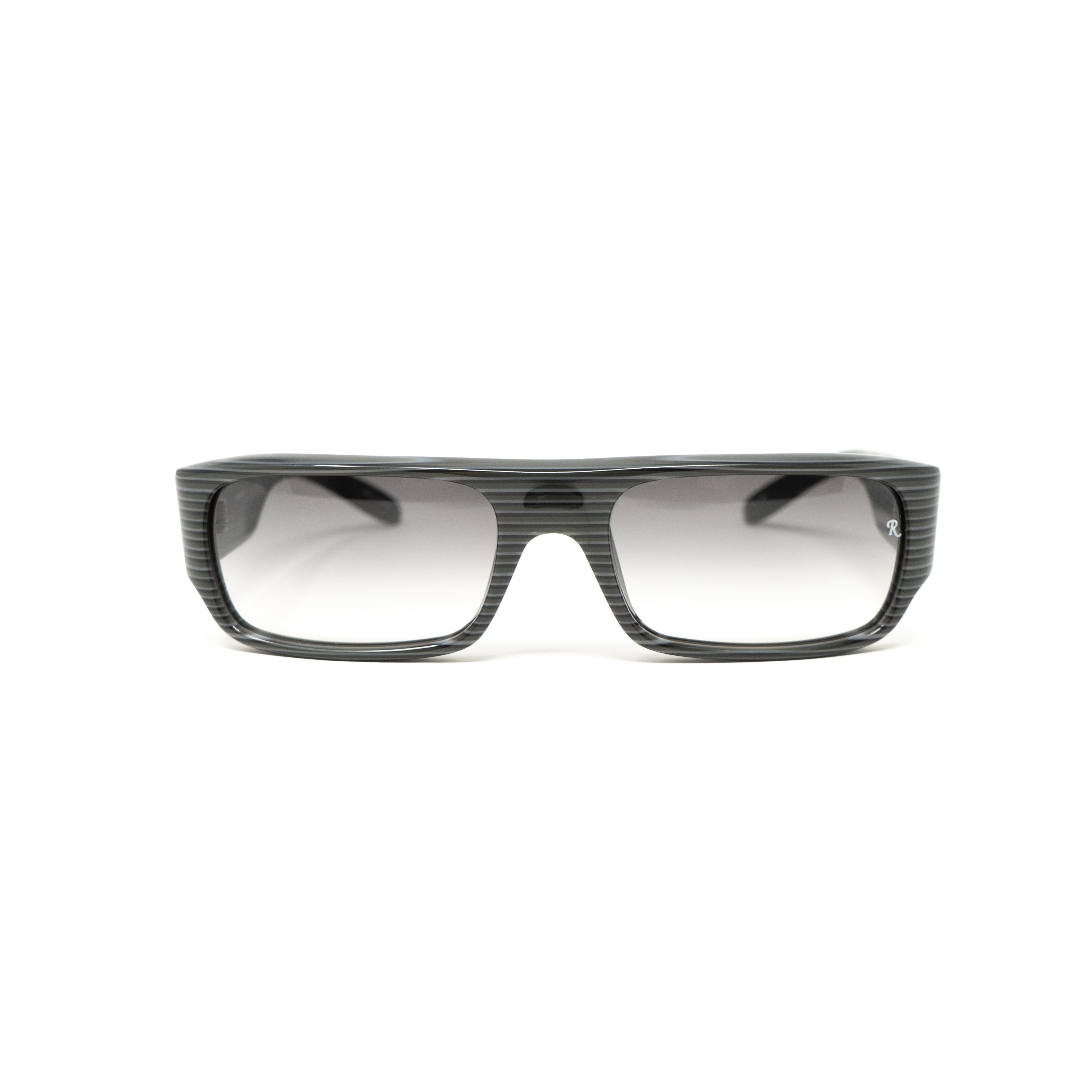 Raf Simons by Linda Farrow - Flat Top Black Grey Stripes and Grey Lenses-GR8 Sunglasses