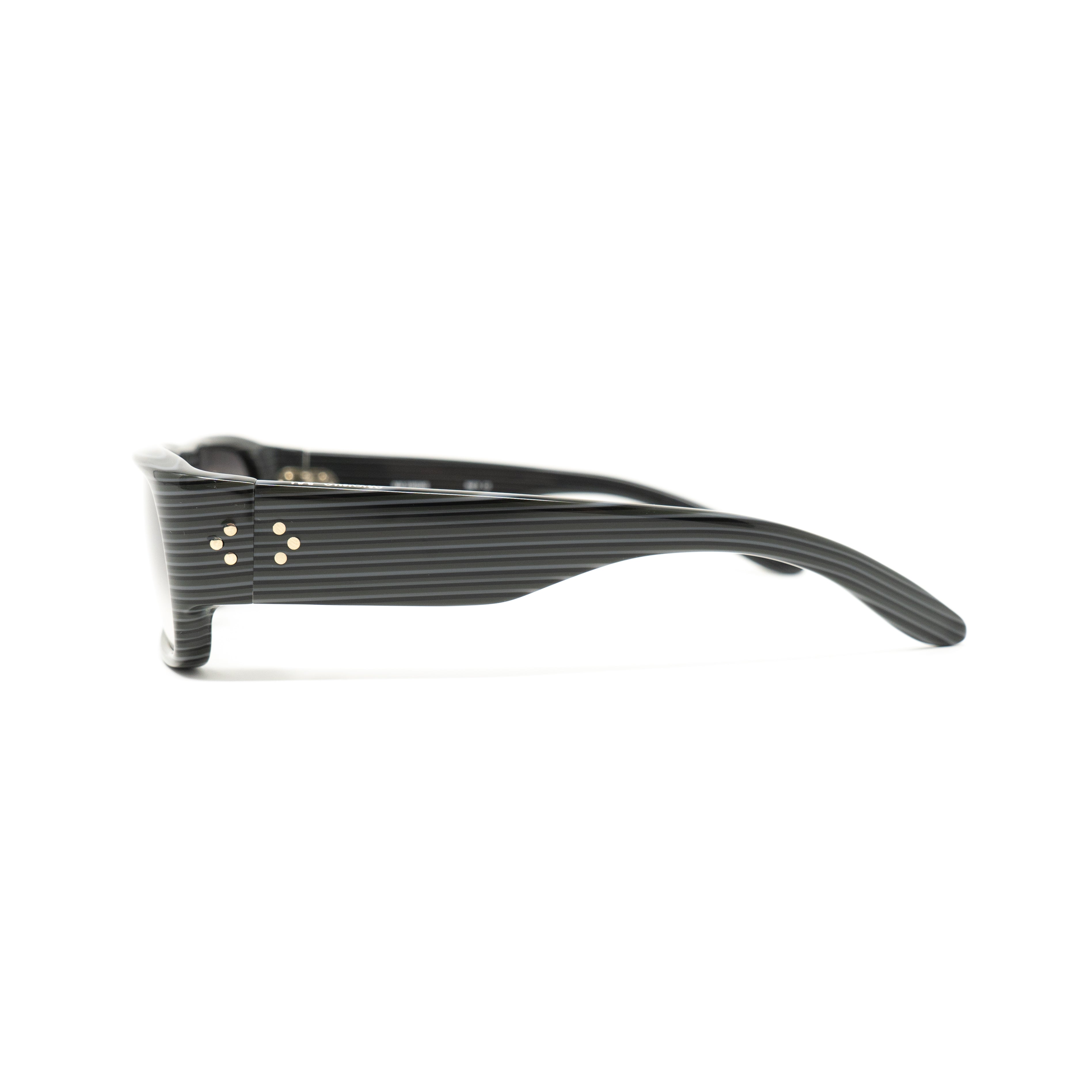 Raf Simons by Linda Farrow - Flat Top Black Grey Stripes and Grey Lenses-GR8 Sunglasses