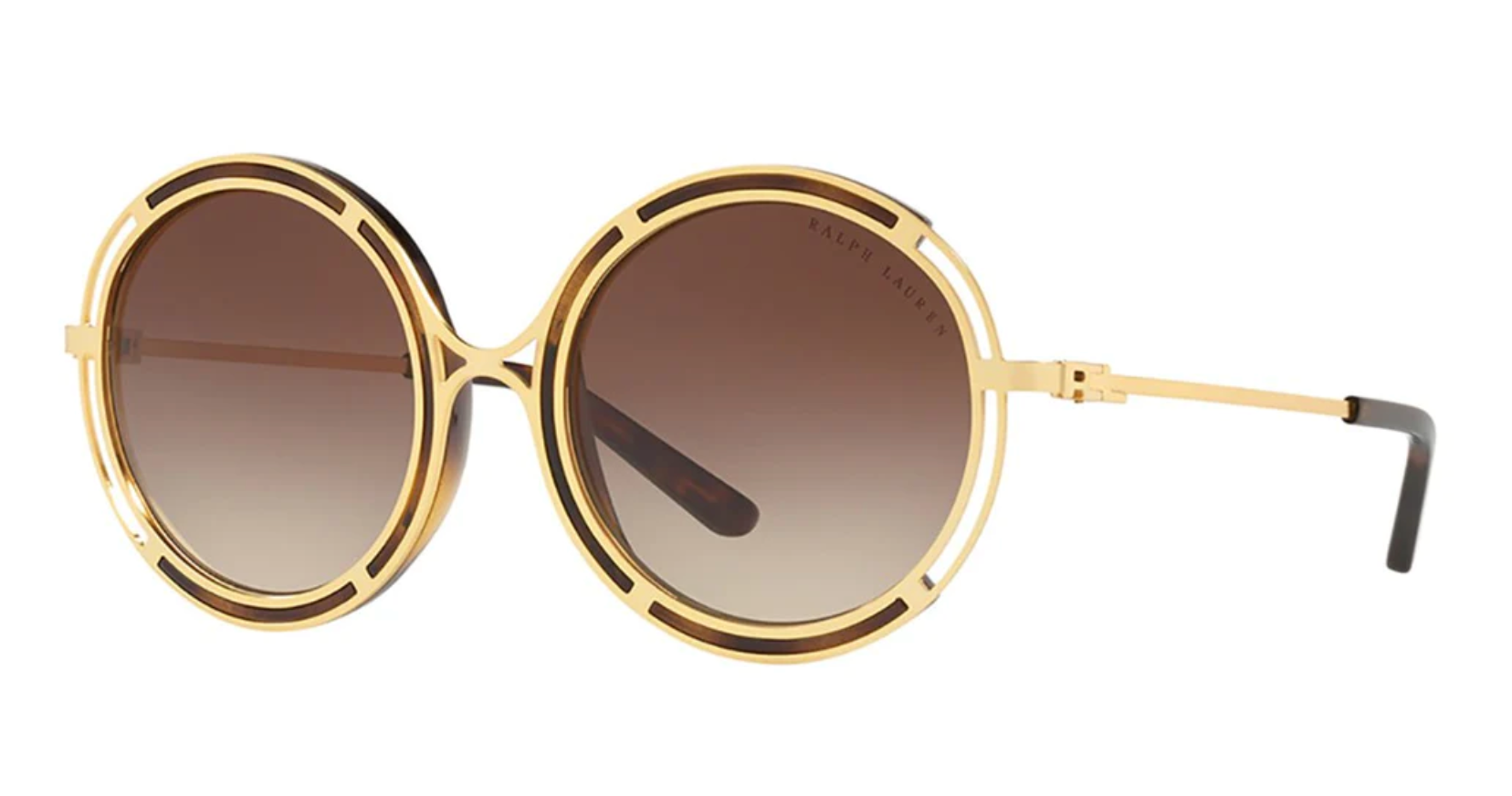 Ralph Lauren Women's Sunglasses Oversized Round Gold/Brown RL7060 934813-GR8 Sunglasses