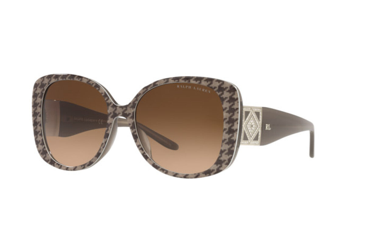 Ralph Lauren Women's Sunglasses Oversized Square Beige Houndstooth RL8196BU 599874-GR8 Sunglasses
