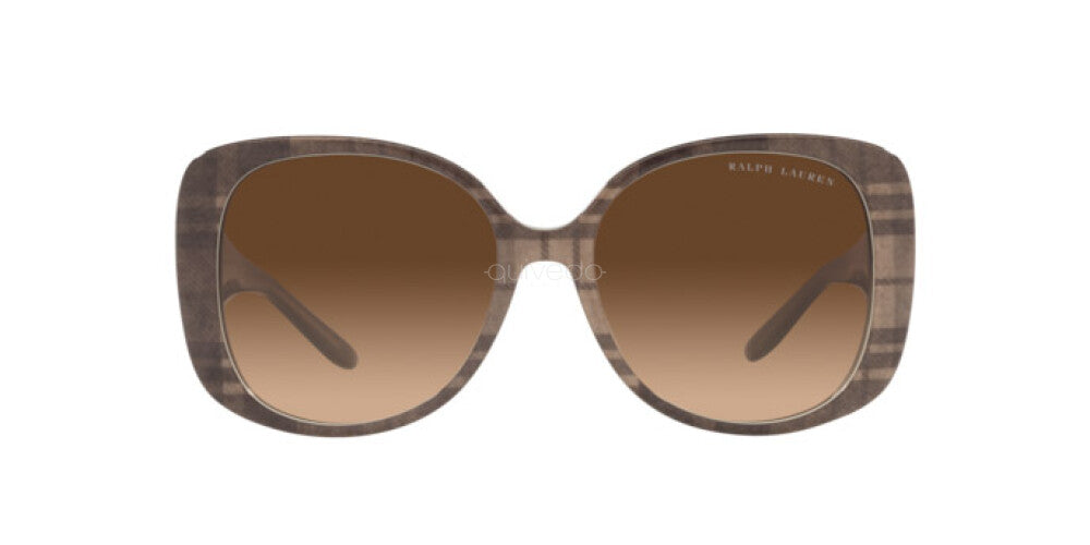 Ralph Lauren Women's Sunglasses Oversized Square Striped Havana RL8196BU 599974-GR8 Sunglasses