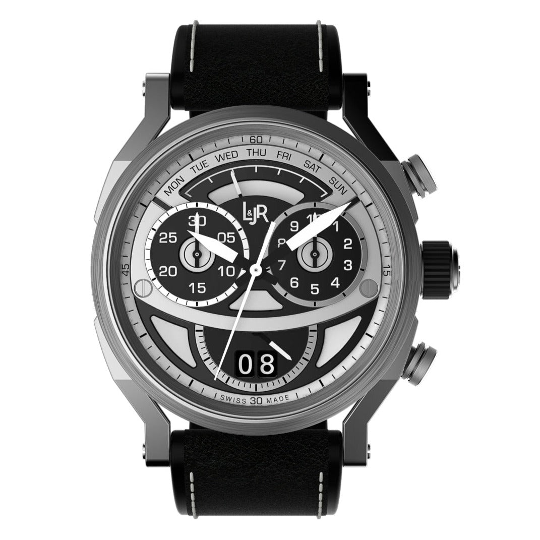 L&JR Men's Chronograph Day and Date Steel 2 Tone - S1503-GR8 Sunglasses