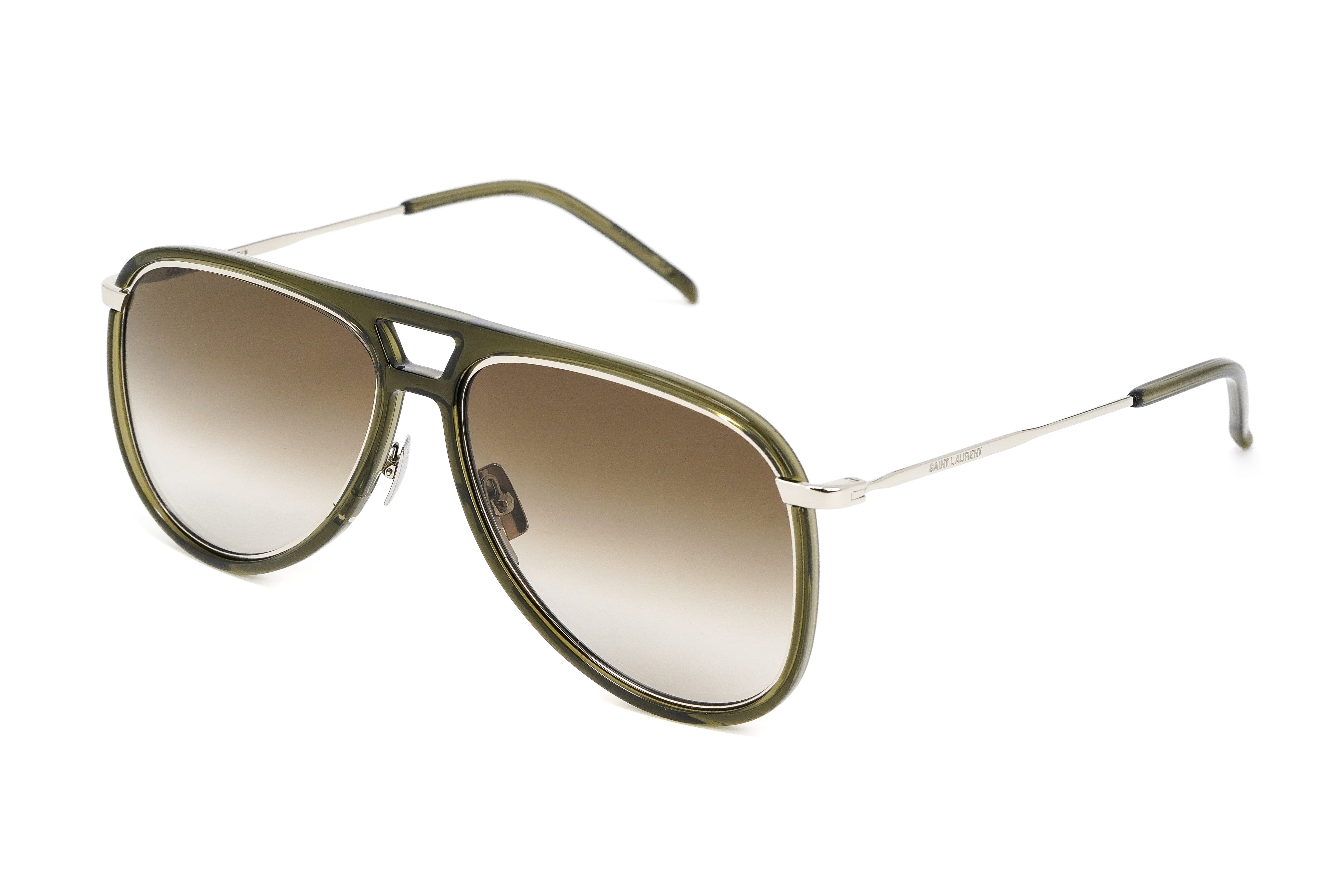 Saint Laurent Unisex Sunglasses Pilot Khaki CLASSIC 11 RIM-005 56-GR8 Sunglasses