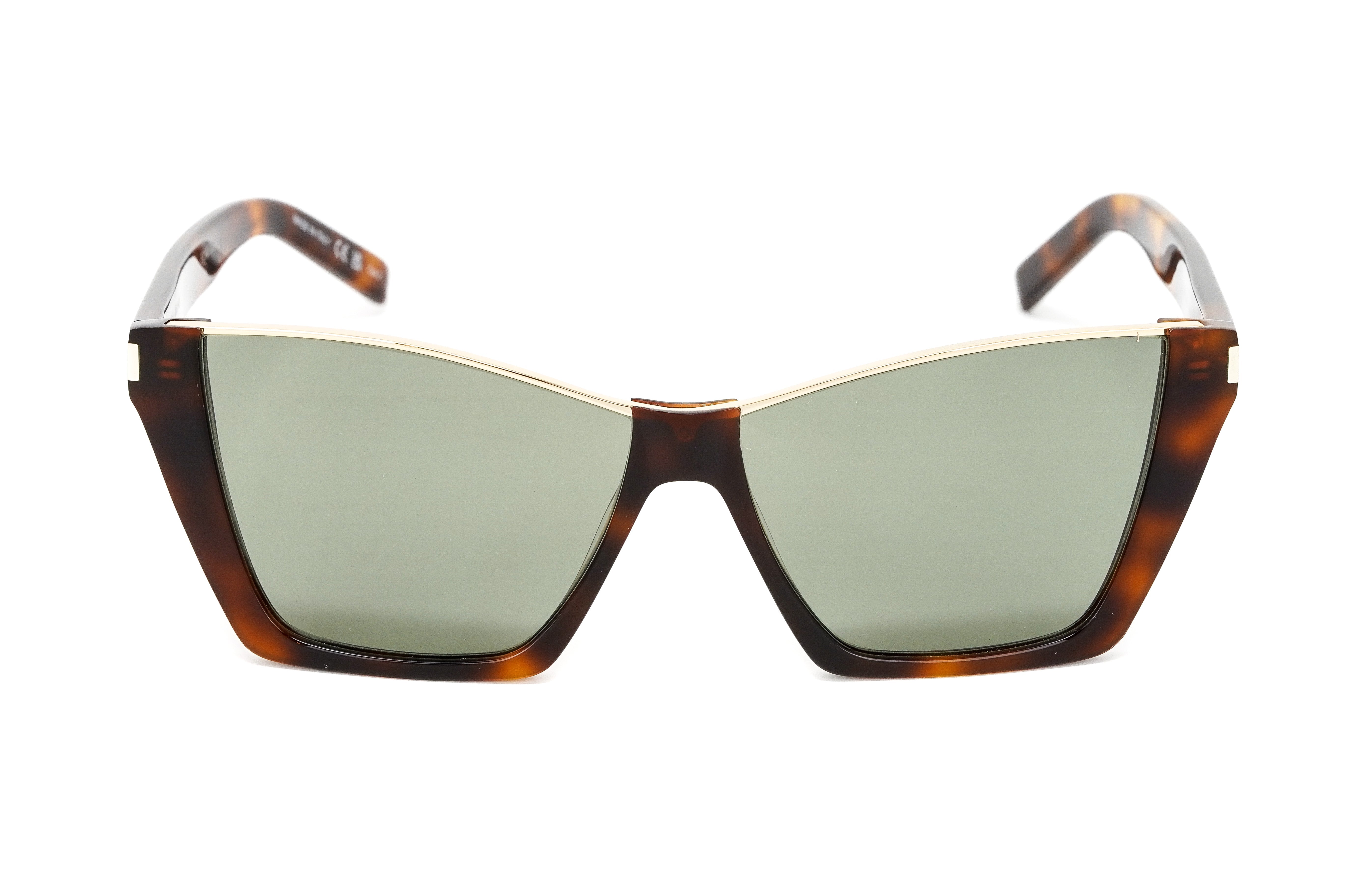 Saint Laurent Women's Sunglasses Rectangular Cat Eye Tortoise SL 369 KATE-002 58-GR8 Sunglasses