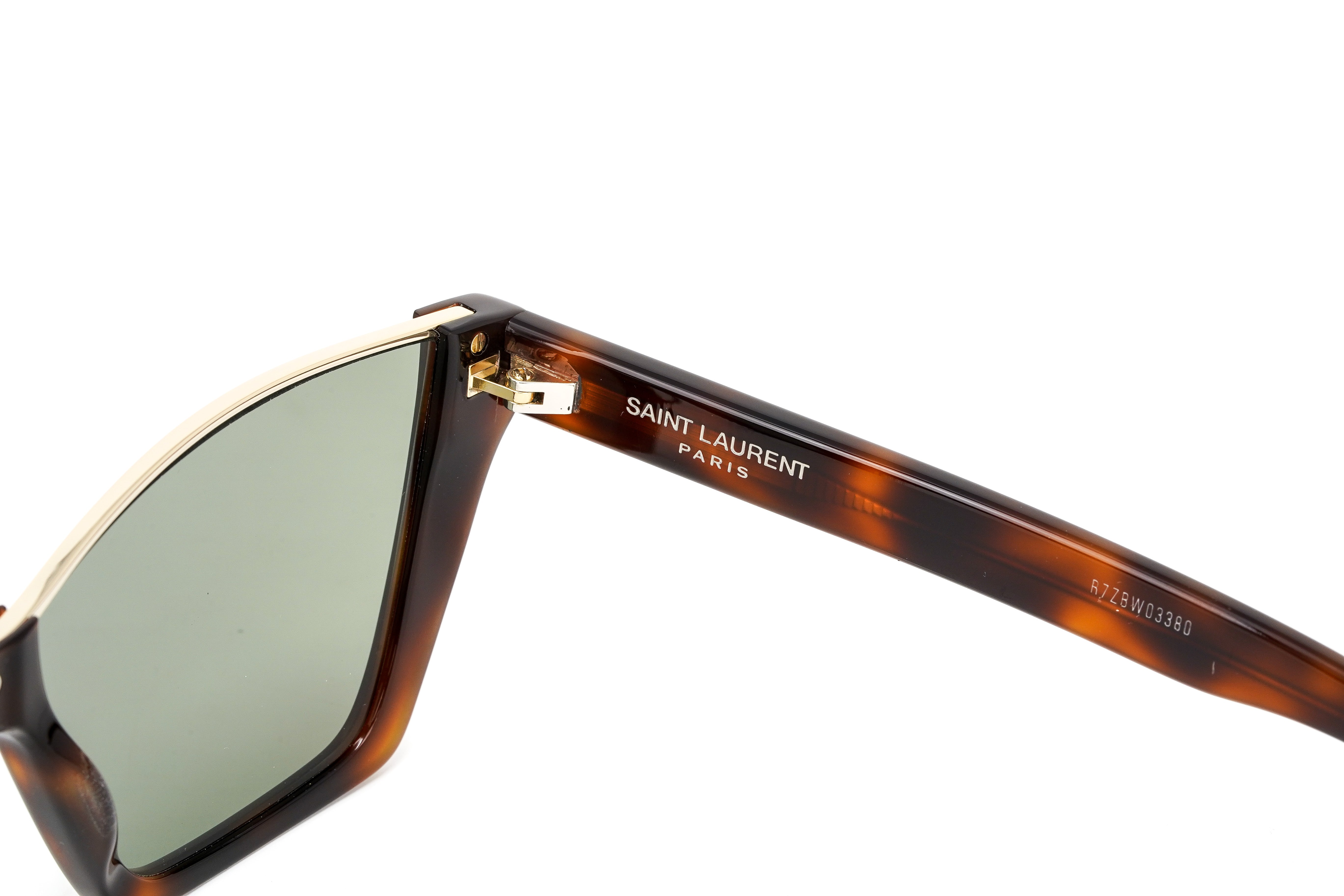 Saint Laurent Women's Sunglasses Rectangular Cat Eye Tortoise SL 369 KATE-002 58-GR8 Sunglasses