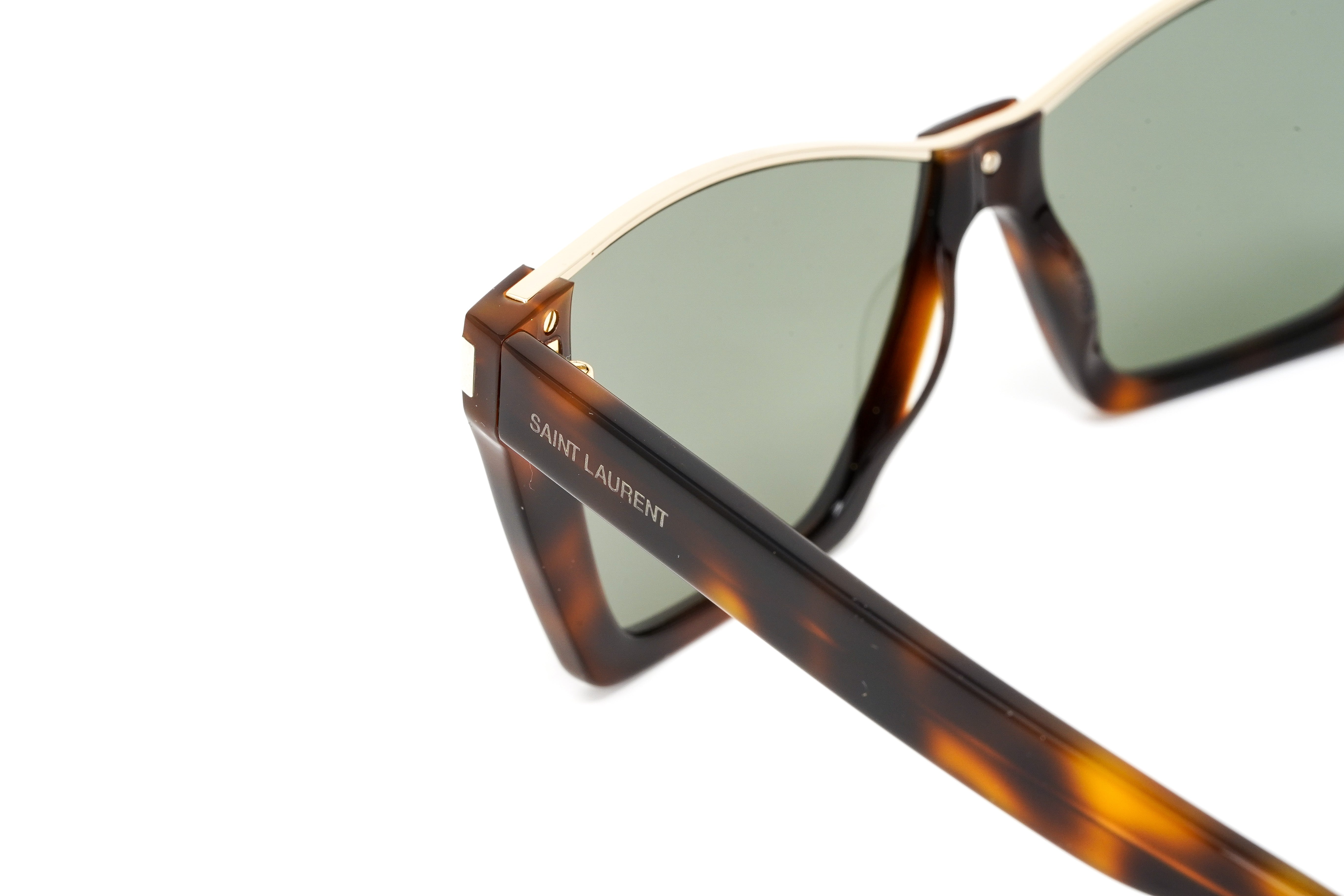 Saint Laurent Women's Sunglasses Rectangular Cat Eye Tortoise SL 369 KATE-002 58-GR8 Sunglasses