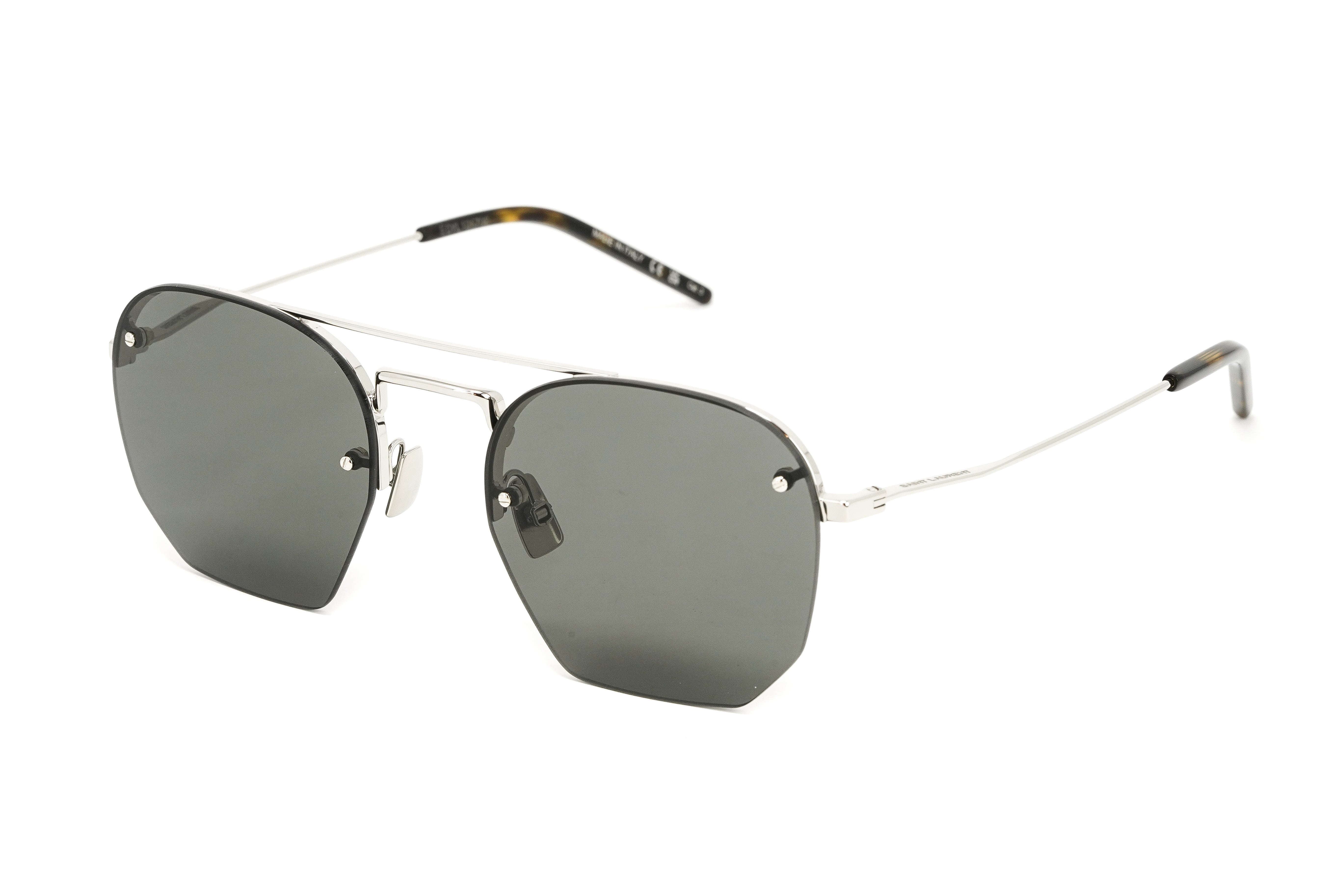 Saint Laurent Men's Sunglasses Irregular Rimless Silver/Grey SL 422-003 52-GR8 Sunglasses