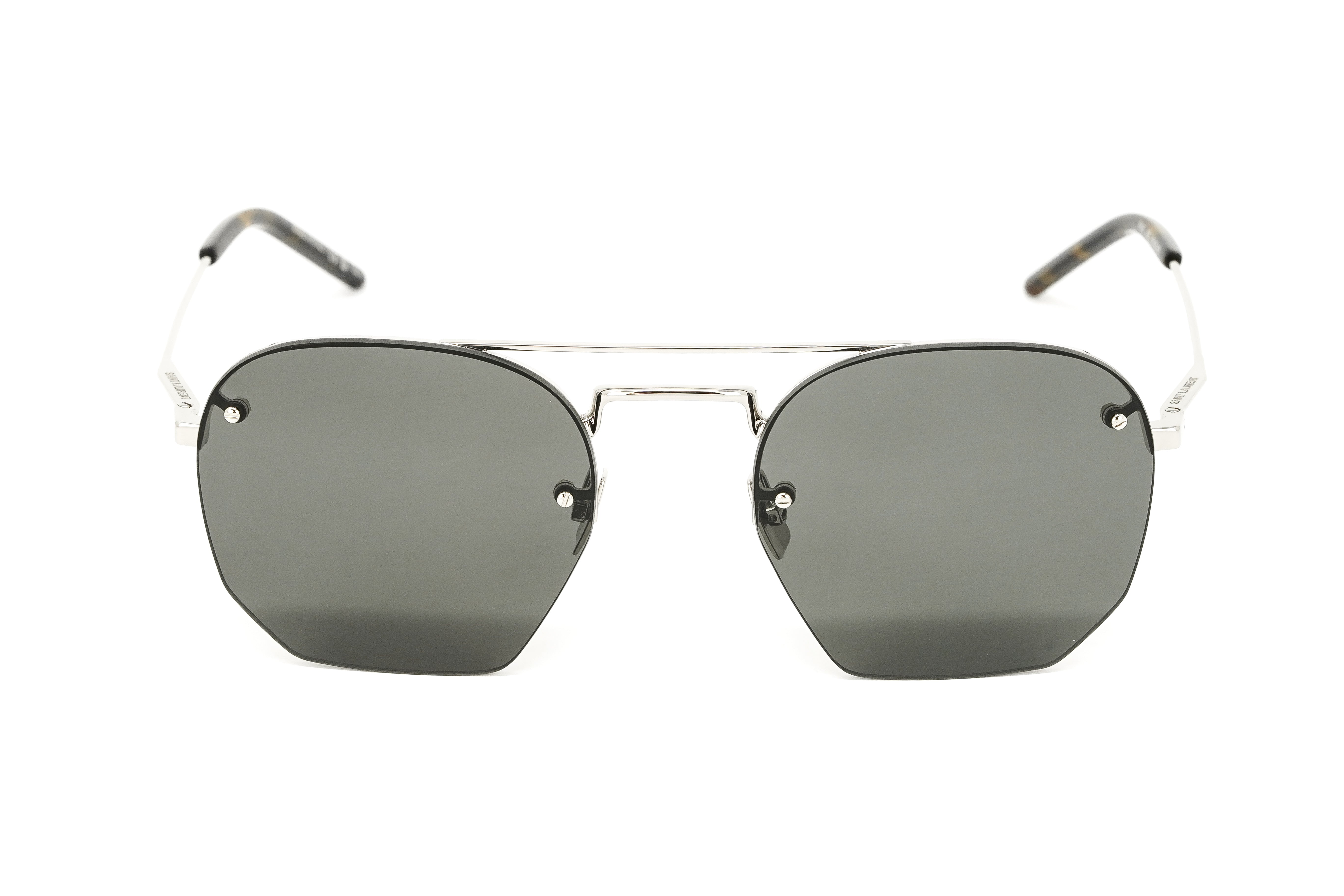 Saint Laurent Men's Sunglasses Irregular Rimless Silver/Grey SL 422-003 52-GR8 Sunglasses
