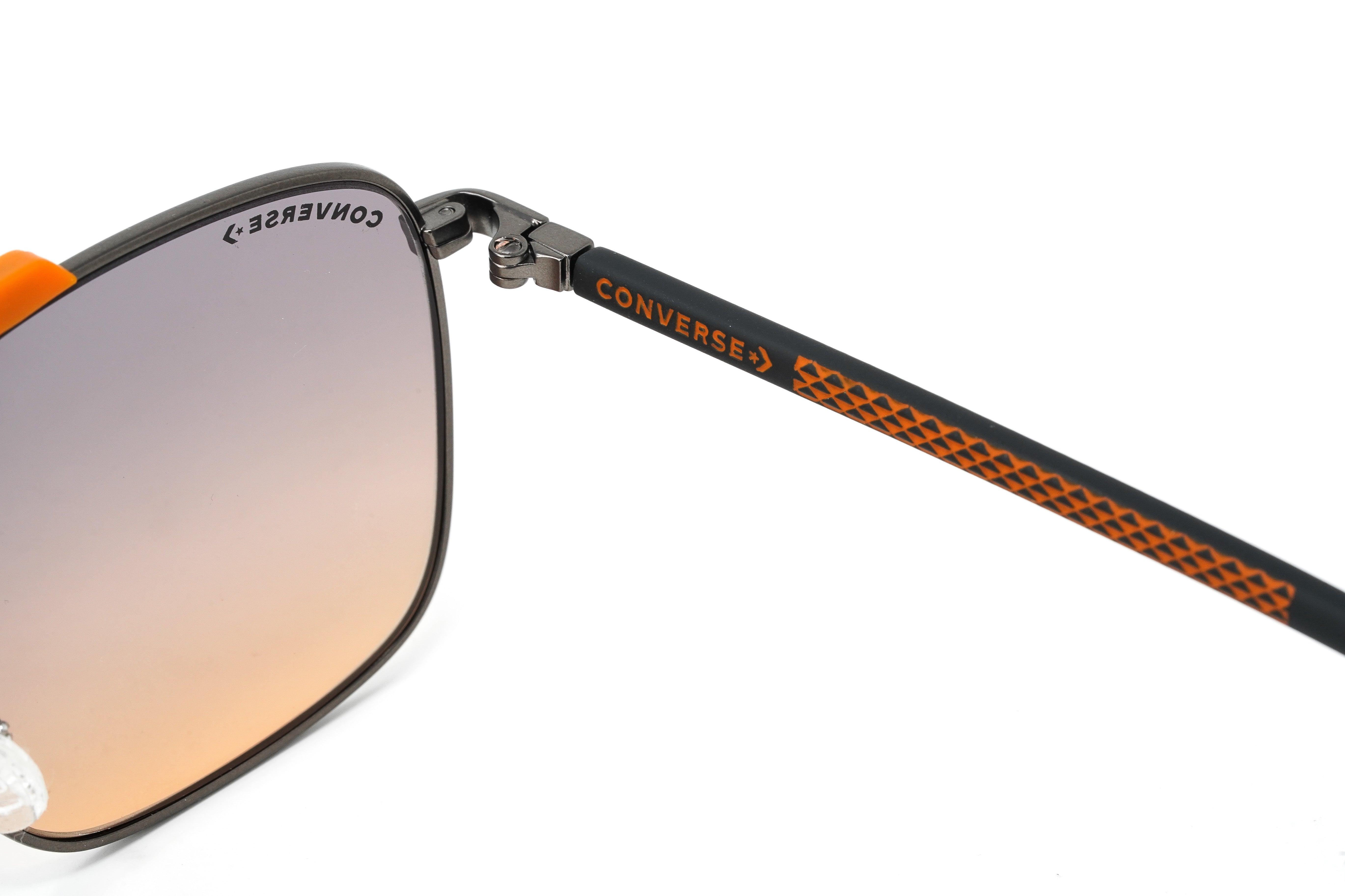 Converse Men's Sunglasses Square Flat Top Matte Grey and Orange SCO224 0627-GR8 Sunglasses