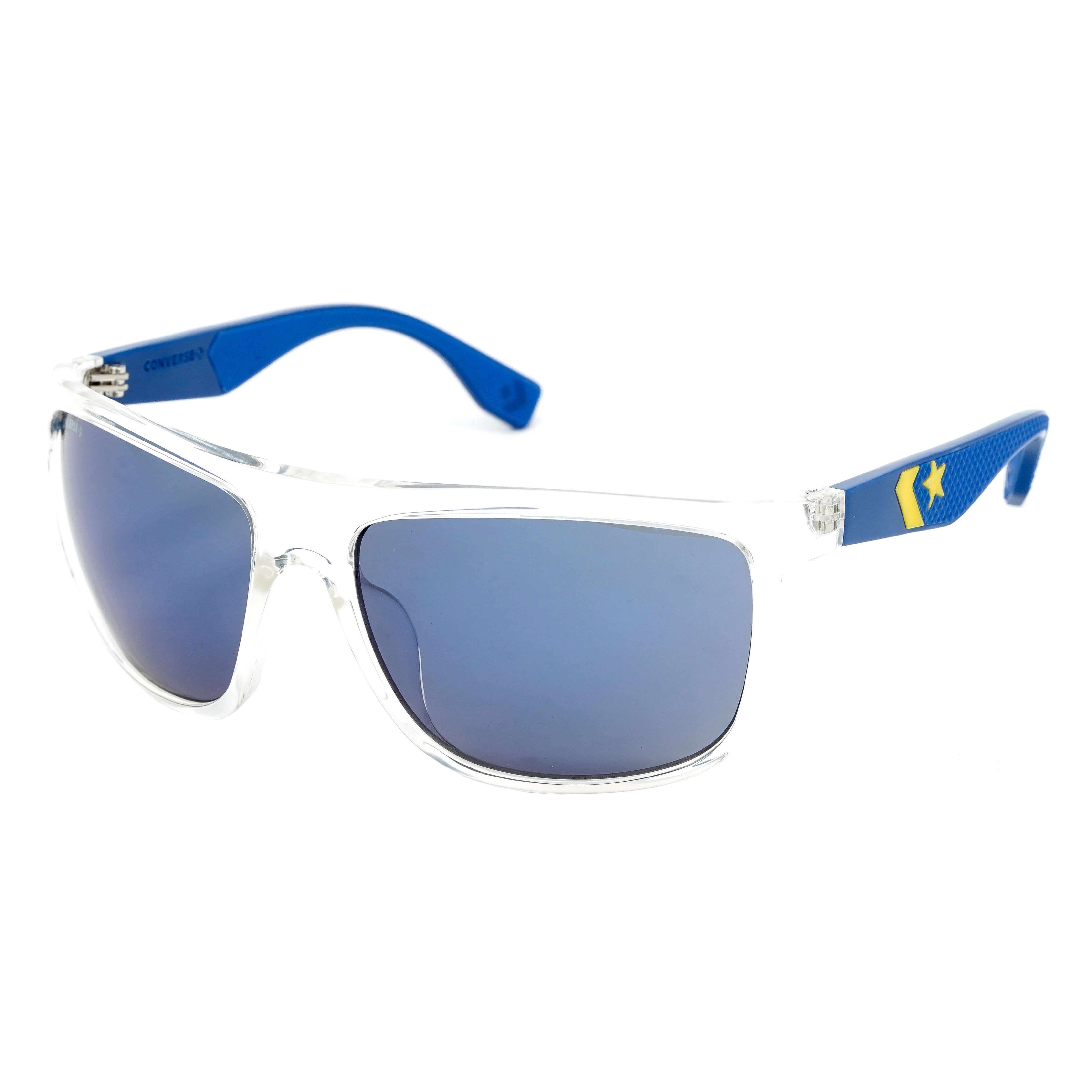 Converse Men's Sunglasses Rectangle Wrap-around Crystal and Navy SCO245 880B-GR8 Sunglasses