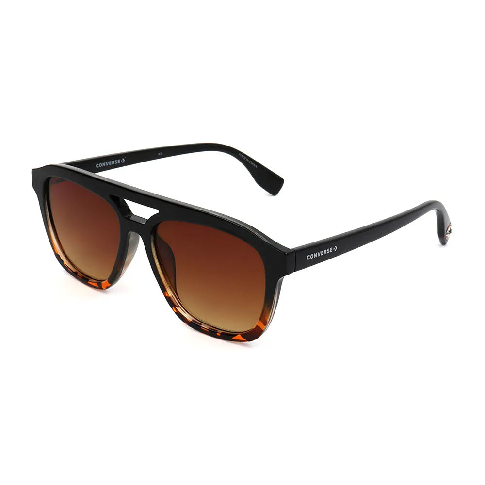 Converse Unisex Sunglasses Square Flat Top Black and Tortoise SCO295 BLTO-GR8 Sunglasses