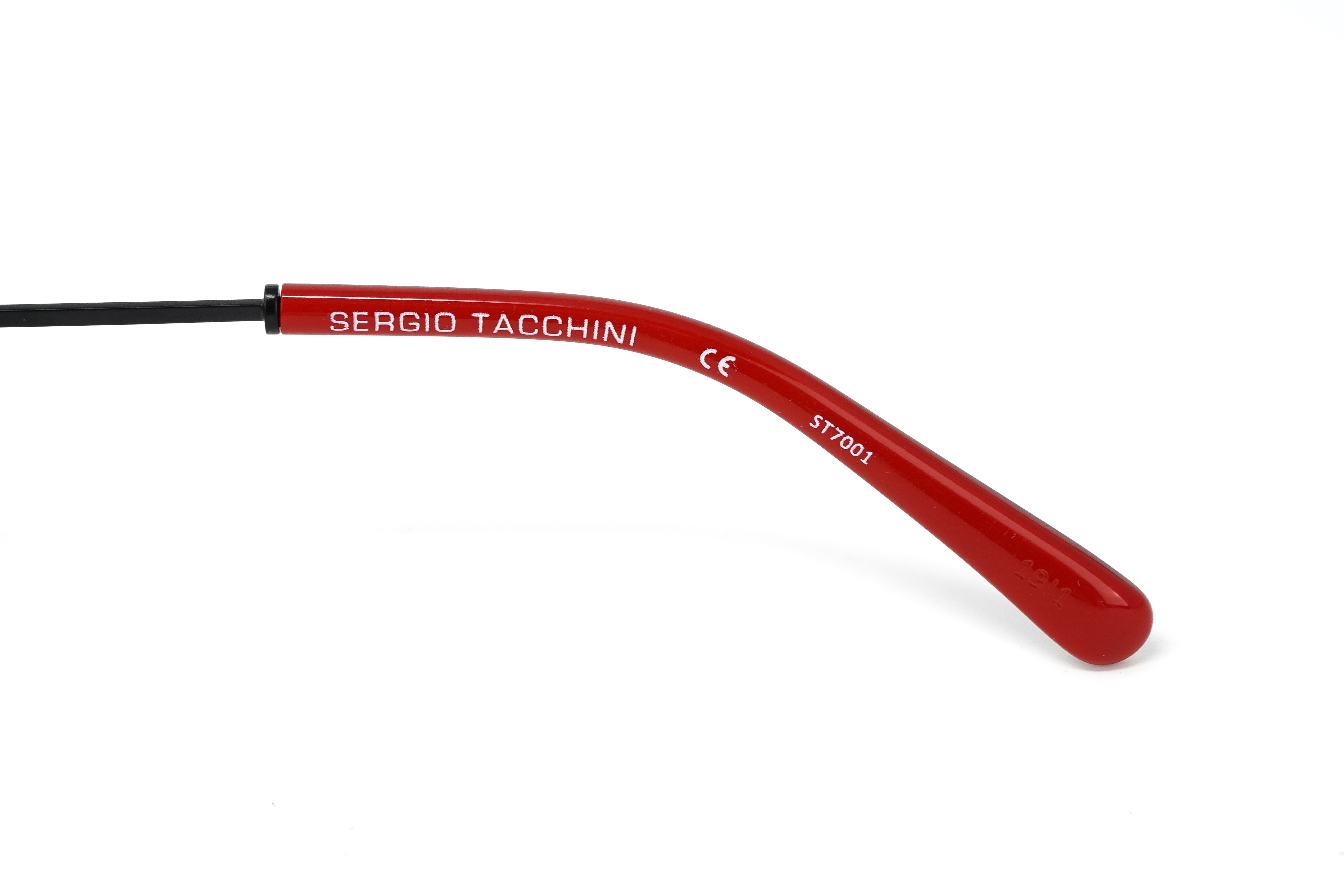 Sergio Tacchini Men's Rectangular Black Metal ST7001 052-GR8 Sunglasses