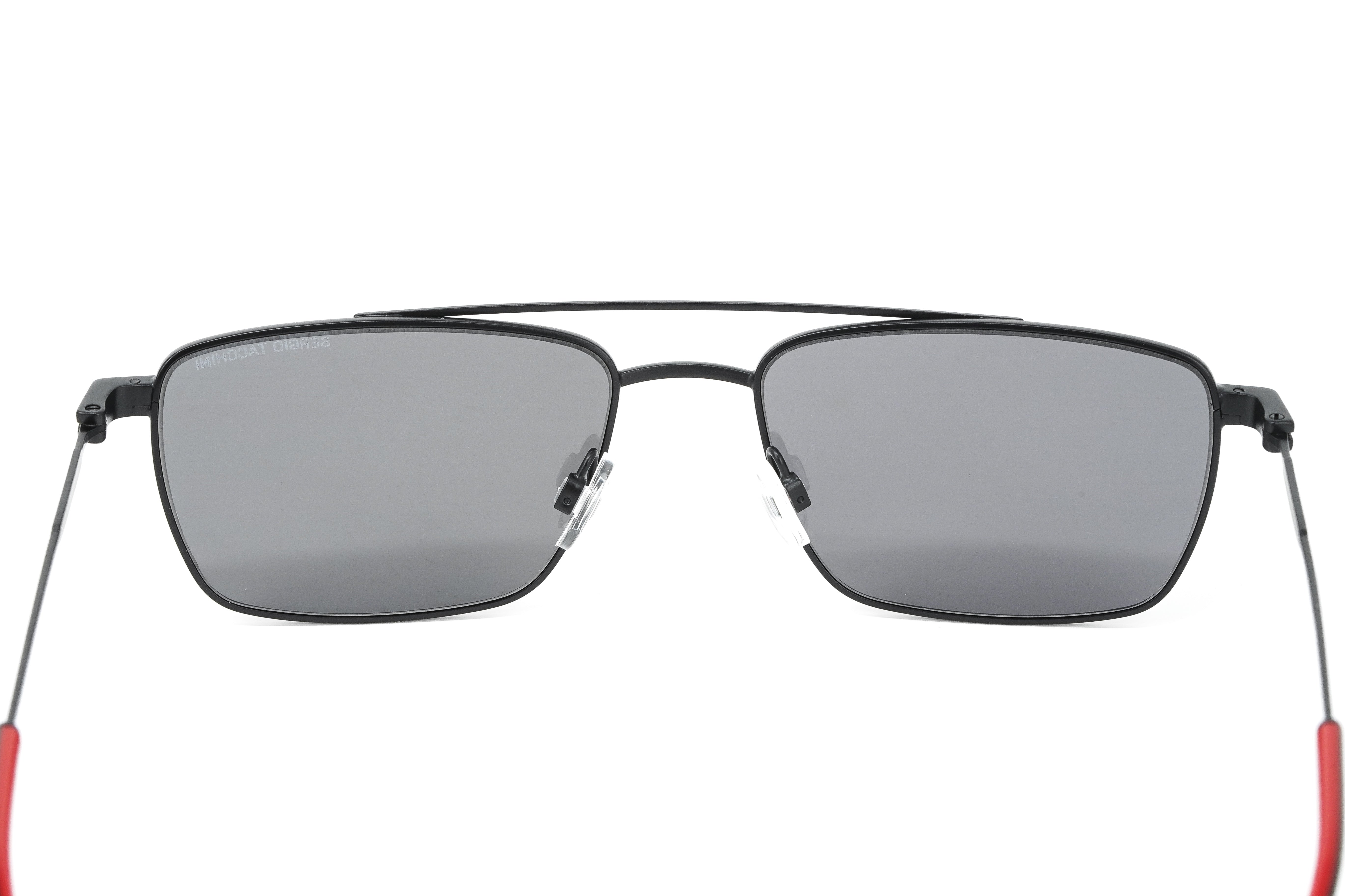 Sergio Tacchini Men's Rectangular Black Metal ST7001 052-GR8 Sunglasses