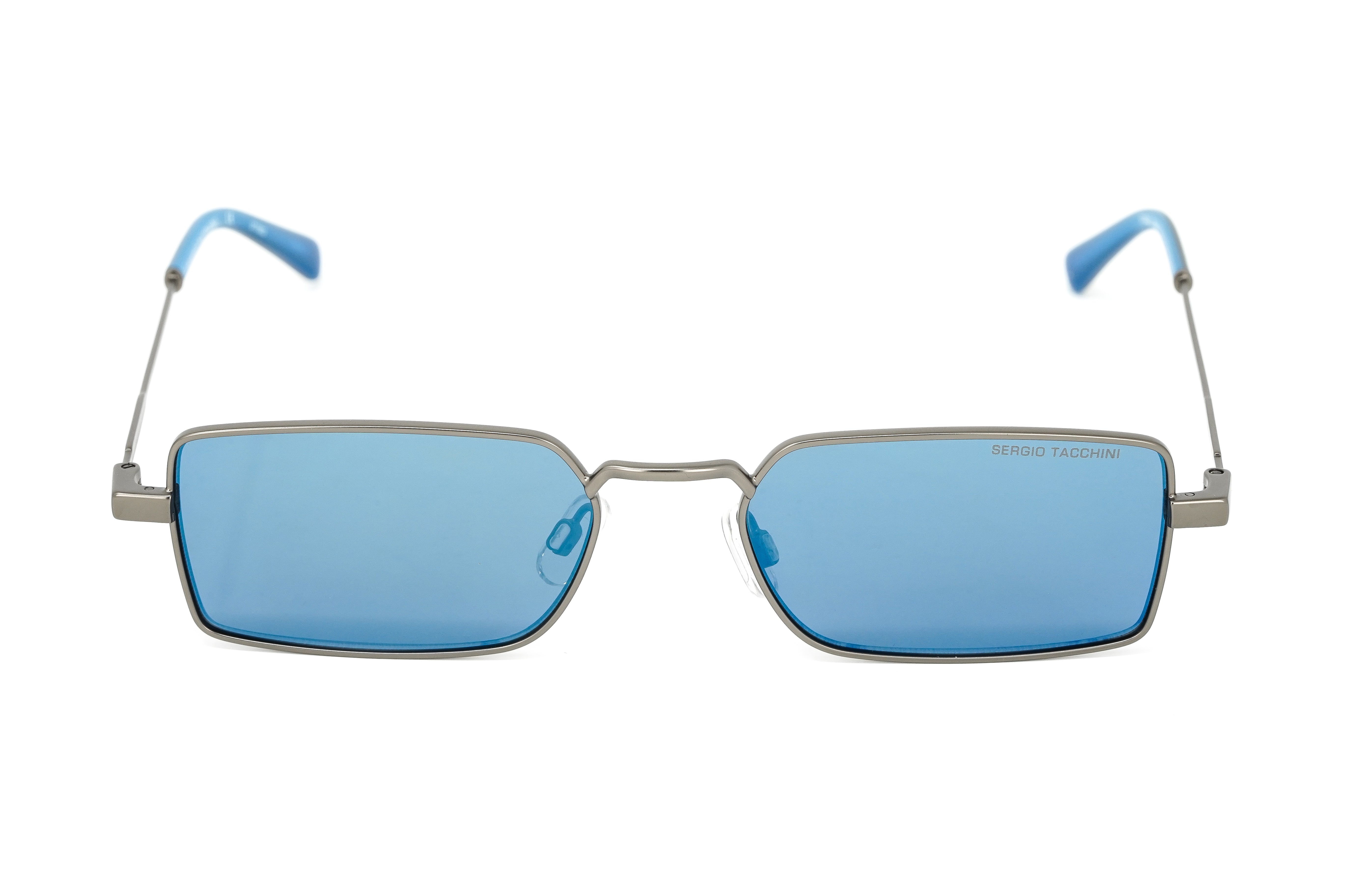 Sergio Tacchini Men's Rectangular Gunmetal and Blue ST7002 995-GR8 Sunglasses