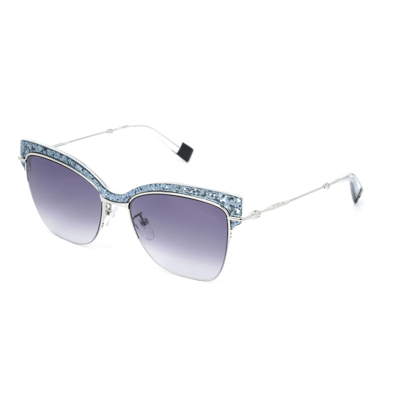 Furla Women's Sunglasses Browline Silver/Purple SFU312 0579-GR8 Sunglasses