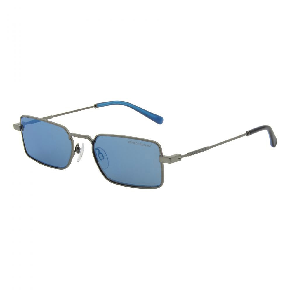 Sergio Tacchini Men's Rectangular Gunmetal and Blue ST7002 995-GR8 Sunglasses