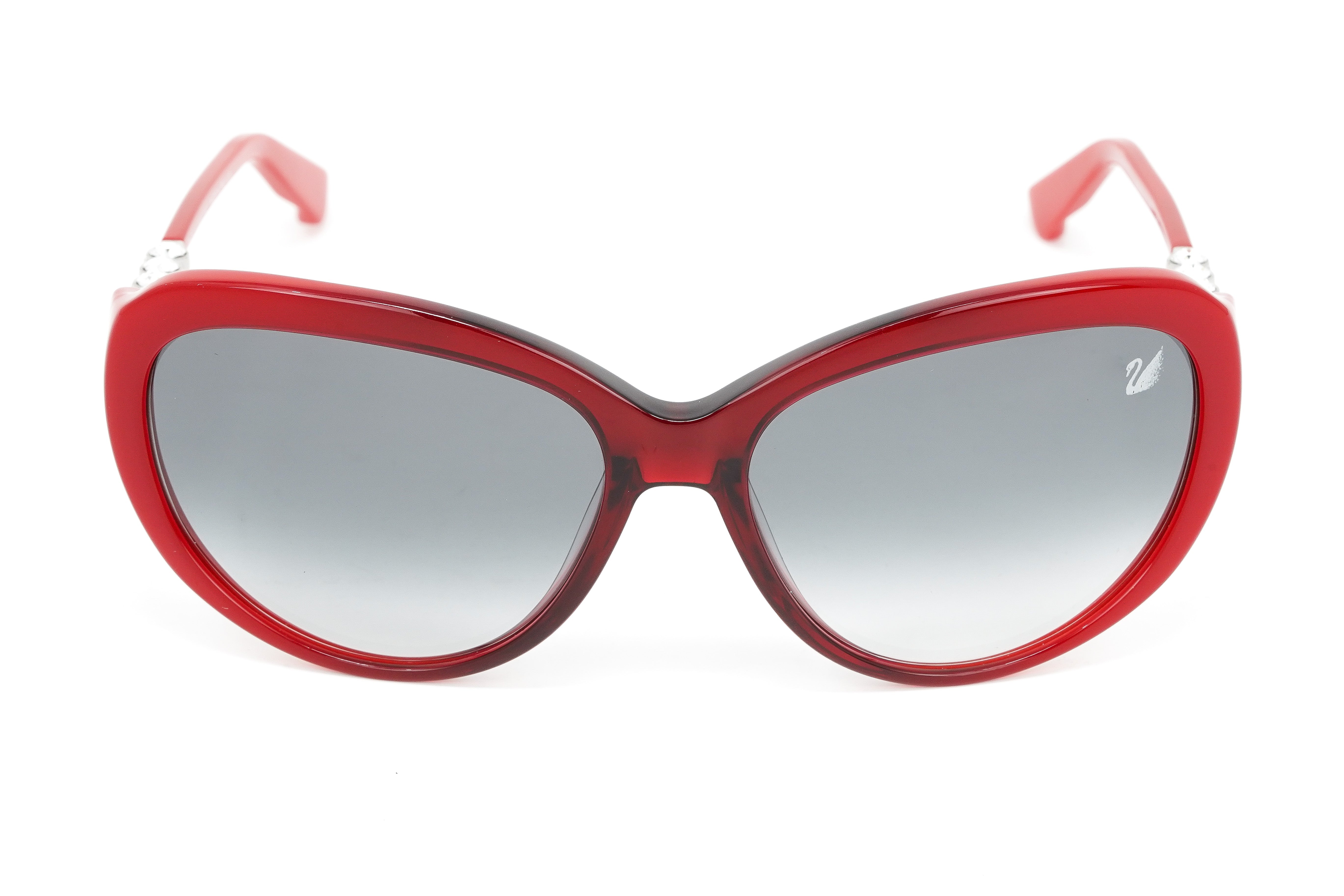 Swarovski Destiny Oversized Women's Sunglasses Red Full Rim Grey SK0067/S 68B-GR8 Sunglasses