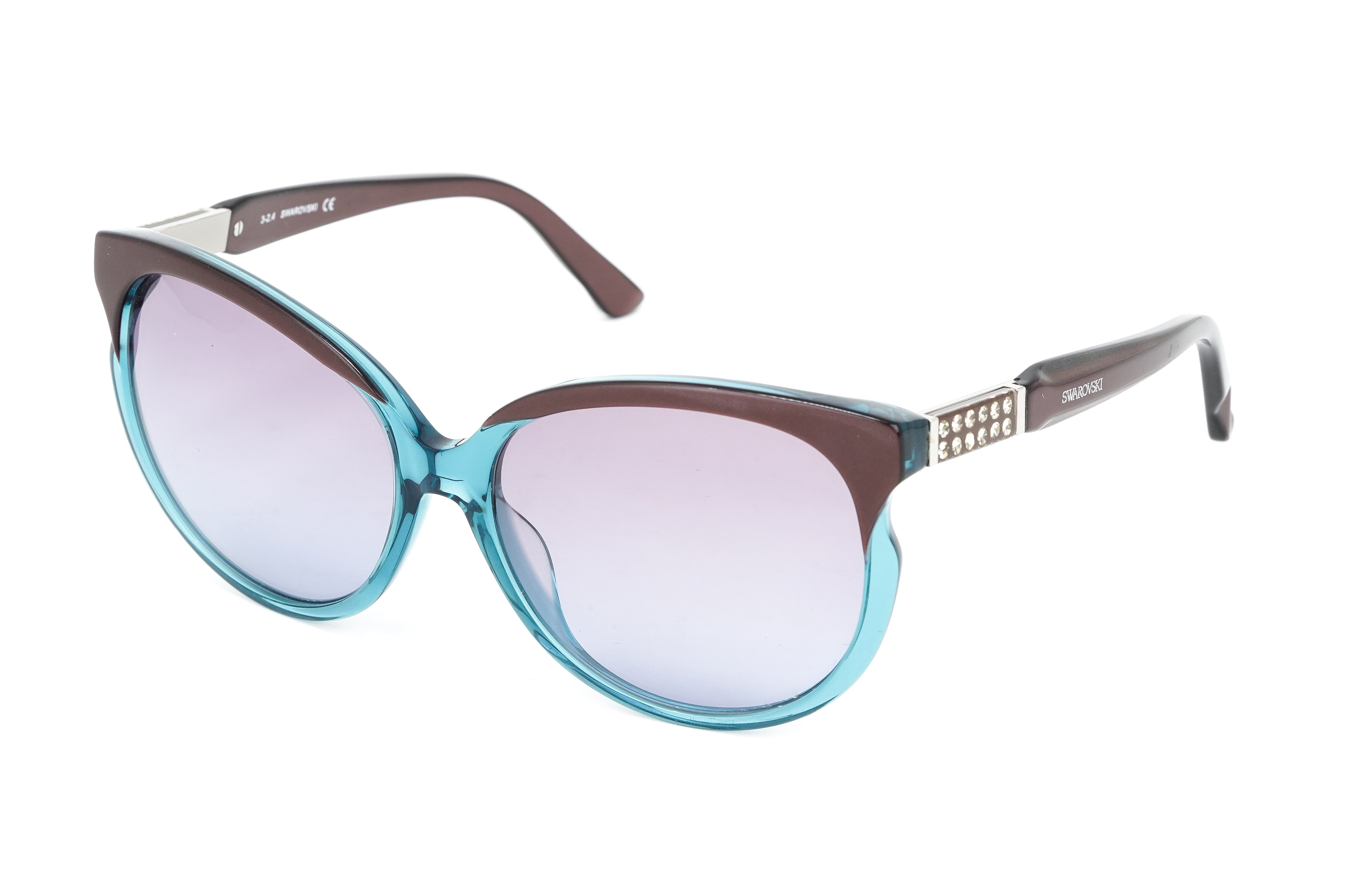 Swarovski Emilia Women's Sunglasses Oversized Oval Blue SK0081-89T-GR8 Sunglasses