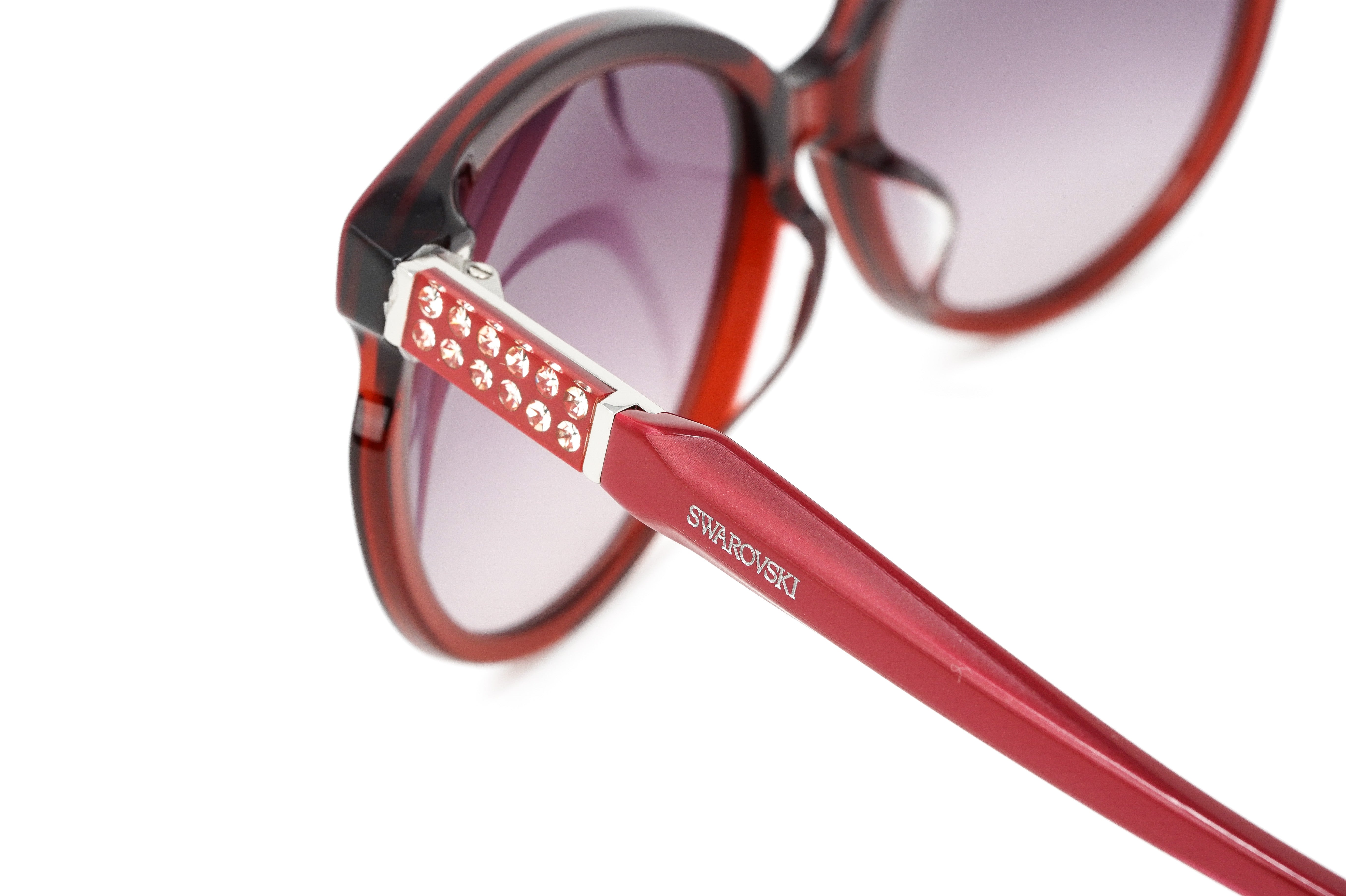 Swarovski Emilia Women's Sunglasses Oversized Oval Cat Eye Burgundy SK0081-F 71T-GR8 Sunglasses