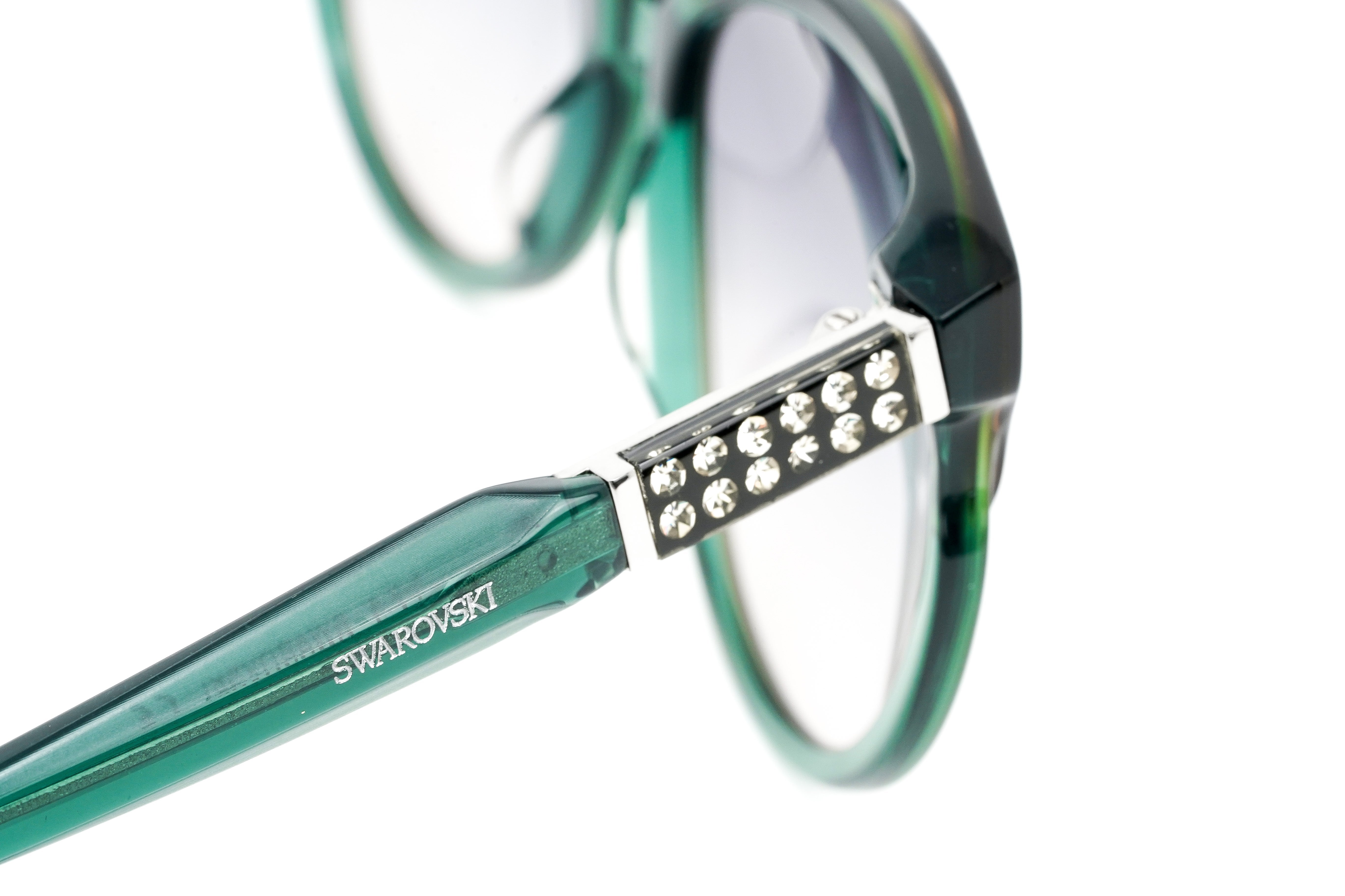 Swarovski Emilia Women's Sunglasses Oversized Oval Dark Green Gradient Grey SK0081/ 96P-GR8 Sunglasses