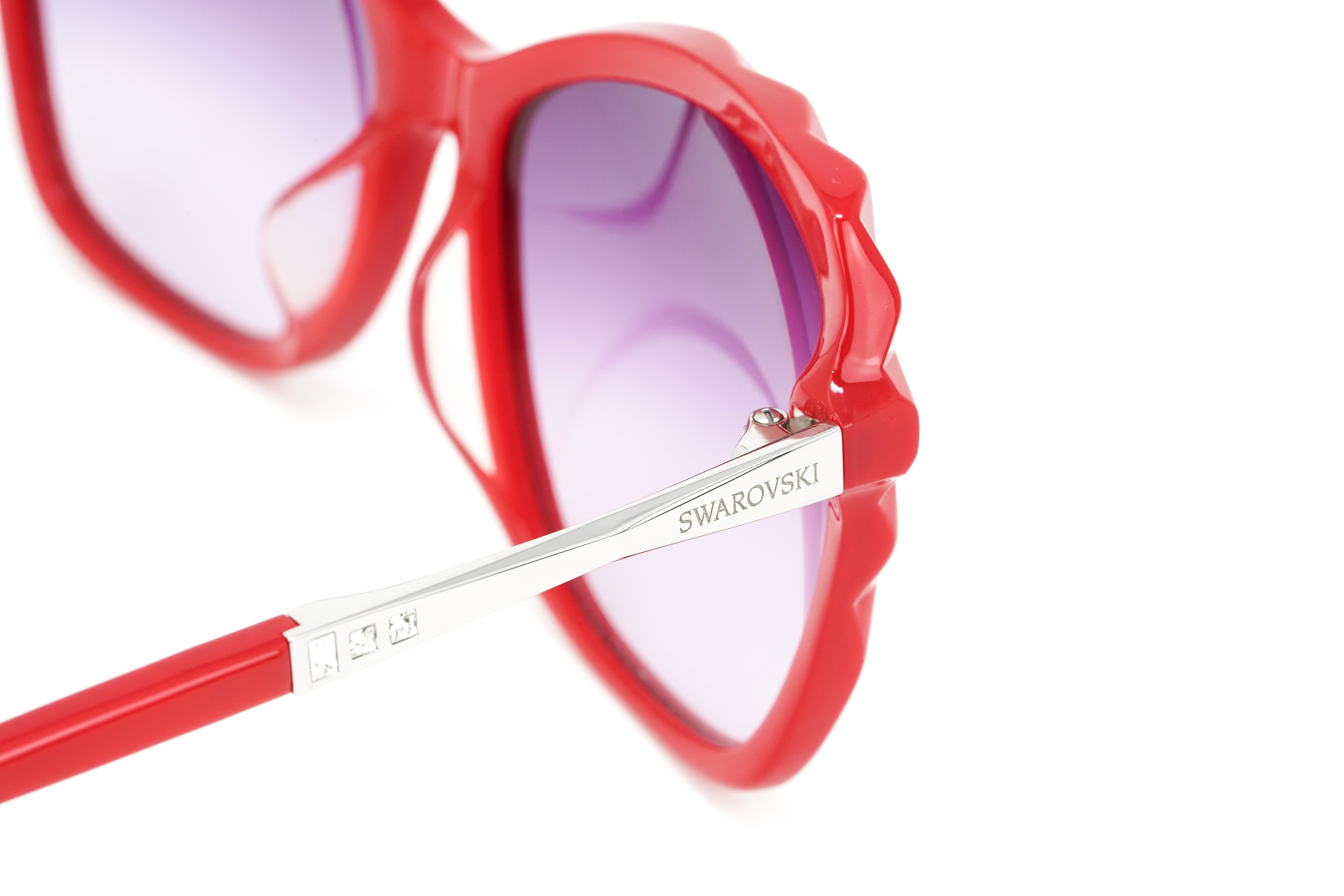 Swarovski Women's Flavia Sunglasses Cat Eye Red SK0106-F/S 72B-GR8 Sunglasses