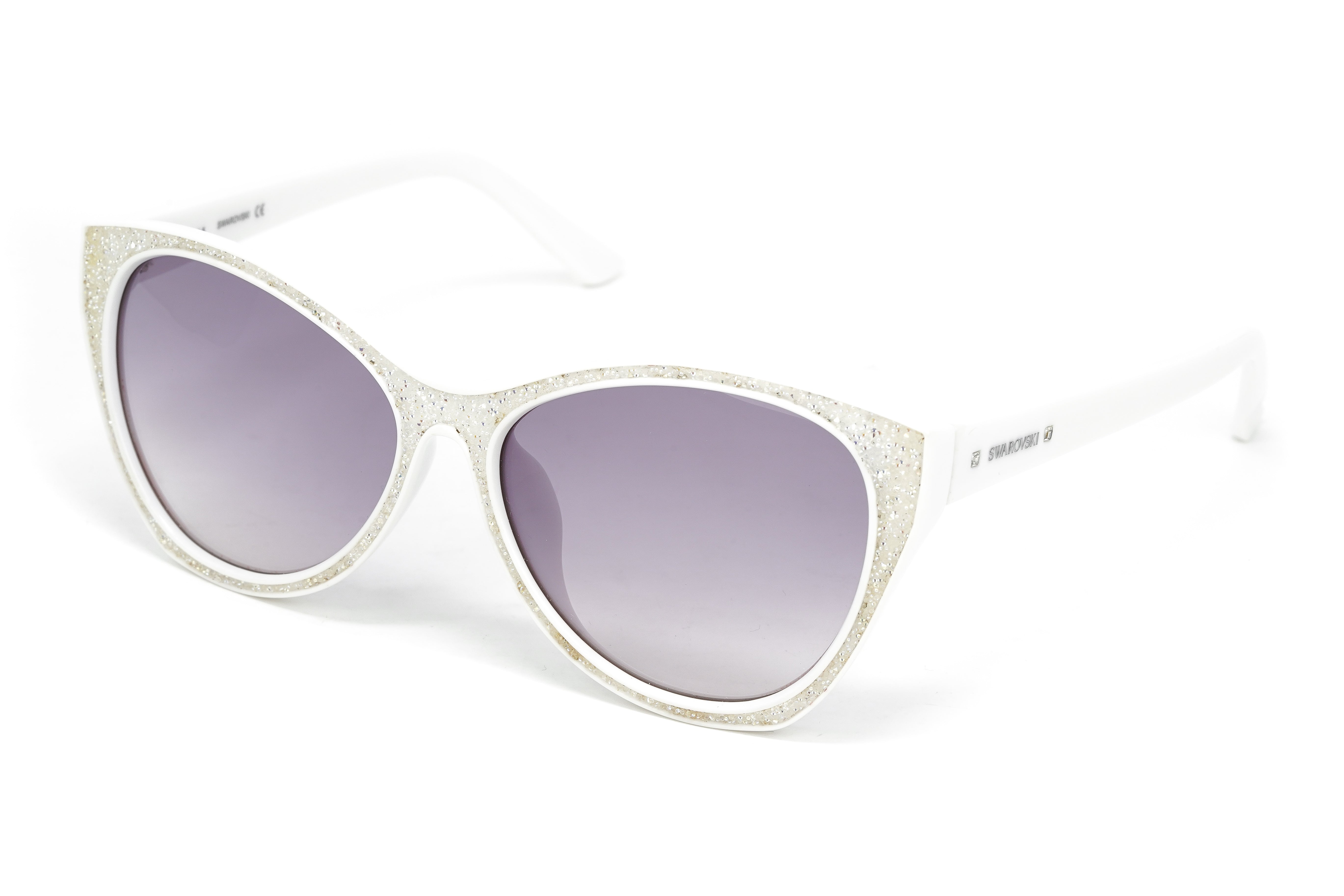 Swarovski Funky Women's Sunglasses Cat Eye Pilot White SK0108-F-21B-GR8 Sunglasses