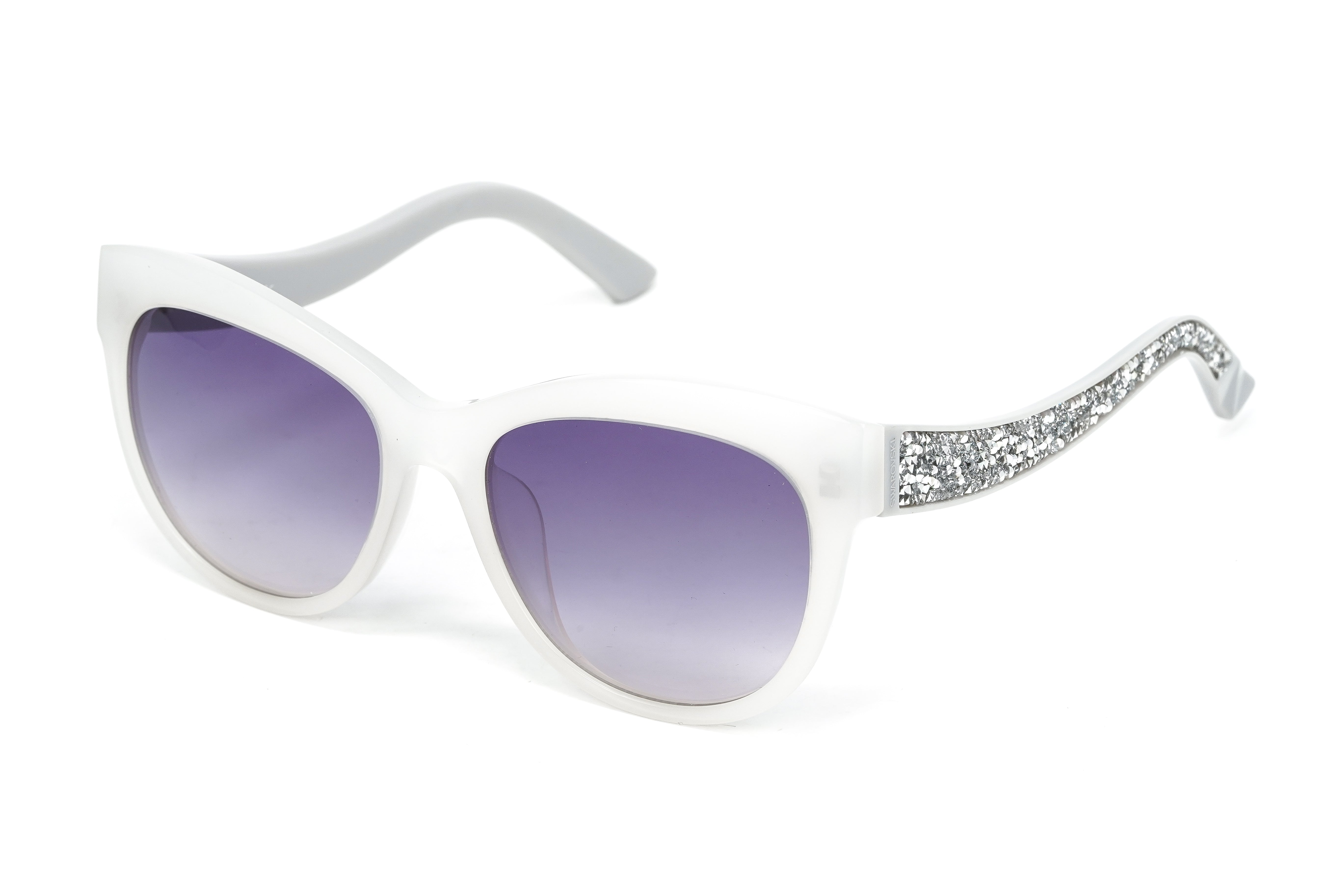 Swarovski Women's Fabulous Sunglasses Oval Cat Eye Translucent Grey SK0110-F/S 21B-GR8 Sunglasses