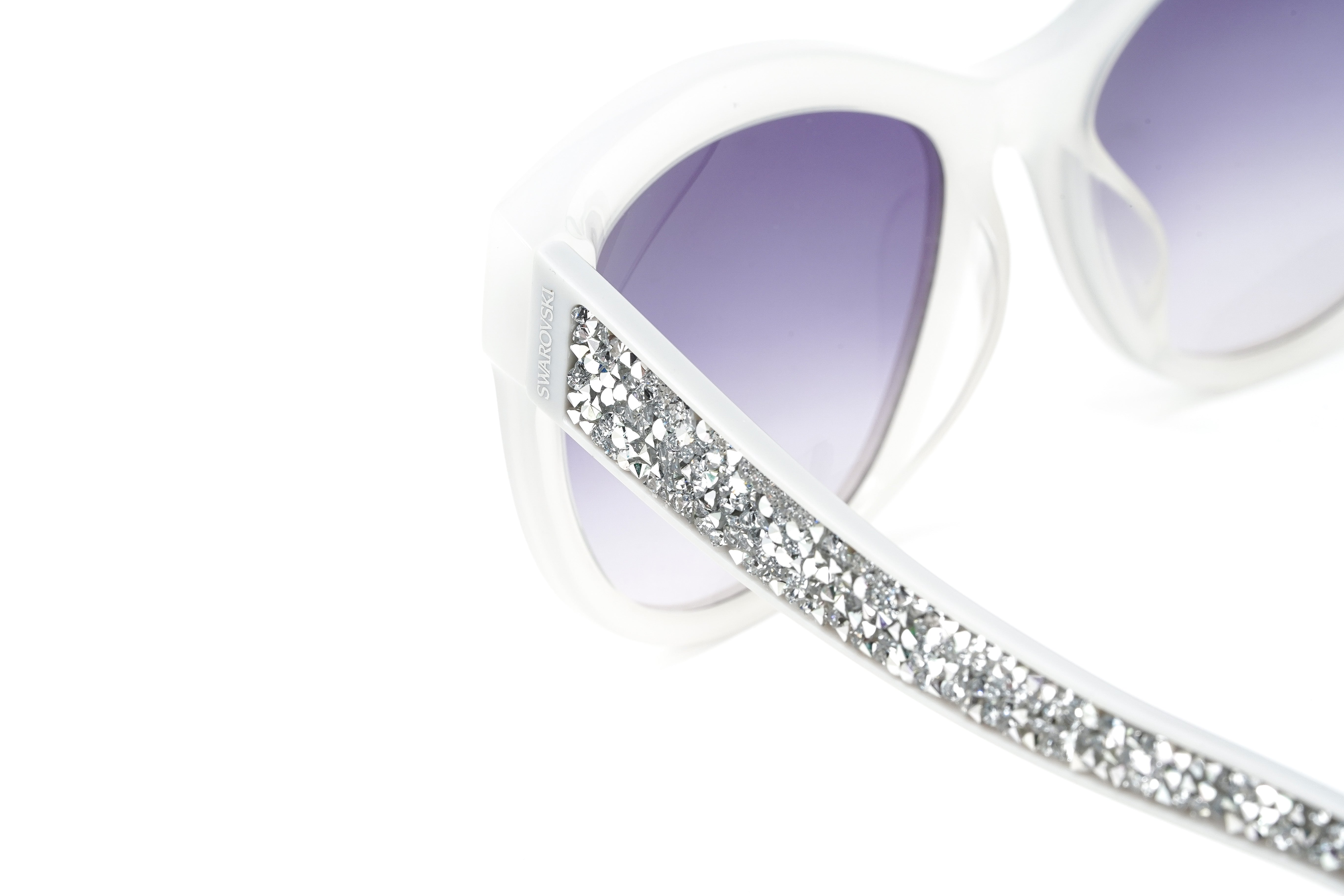 Swarovski Women's Fabulous Sunglasses Oval Cat Eye Translucent Grey SK0110-F/S 21B-GR8 Sunglasses