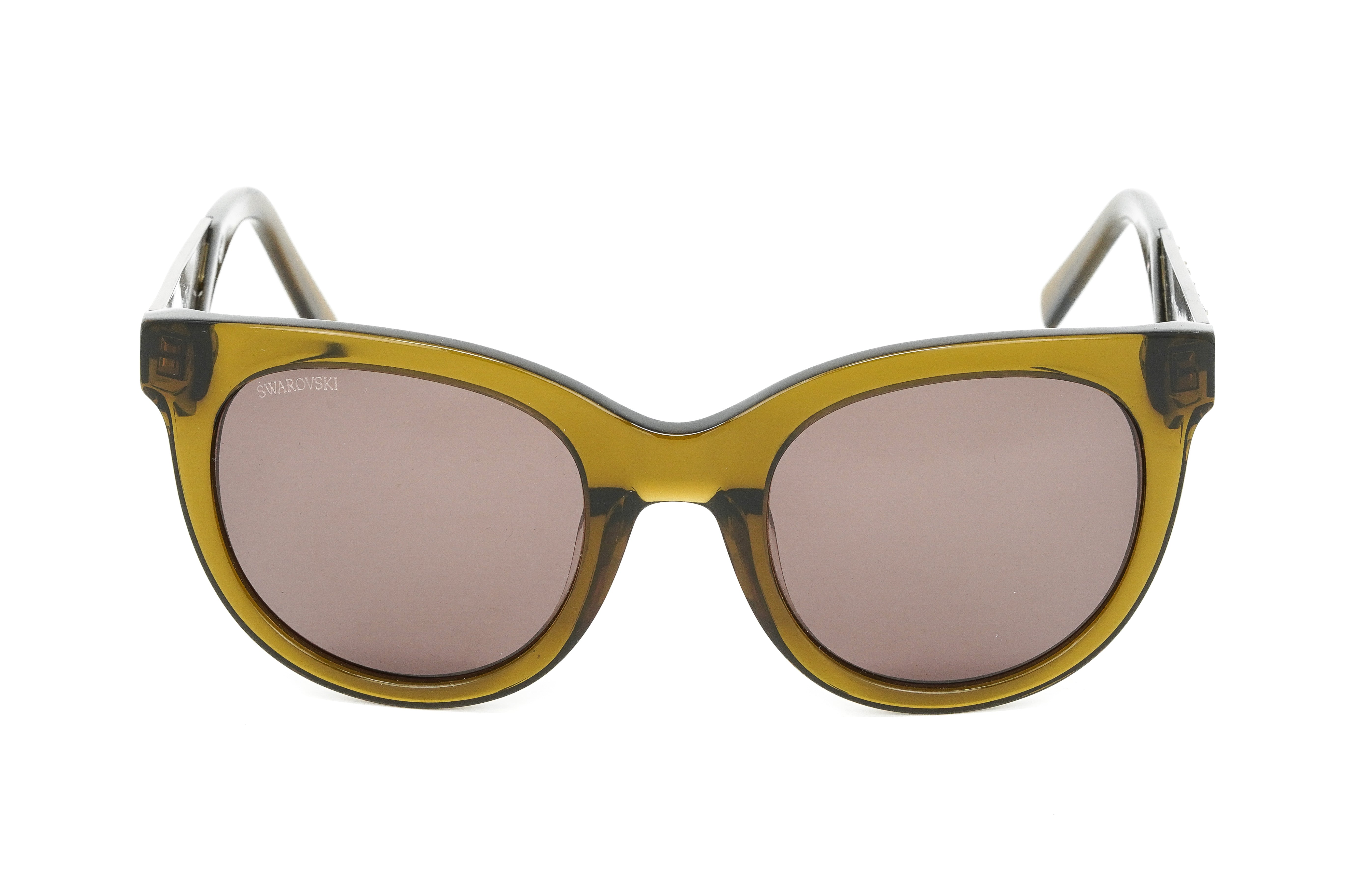 Swarovski Unisex Sunglasses Round Cat Eye Translucent Green SK0126/S 96J-GR8 Sunglasses