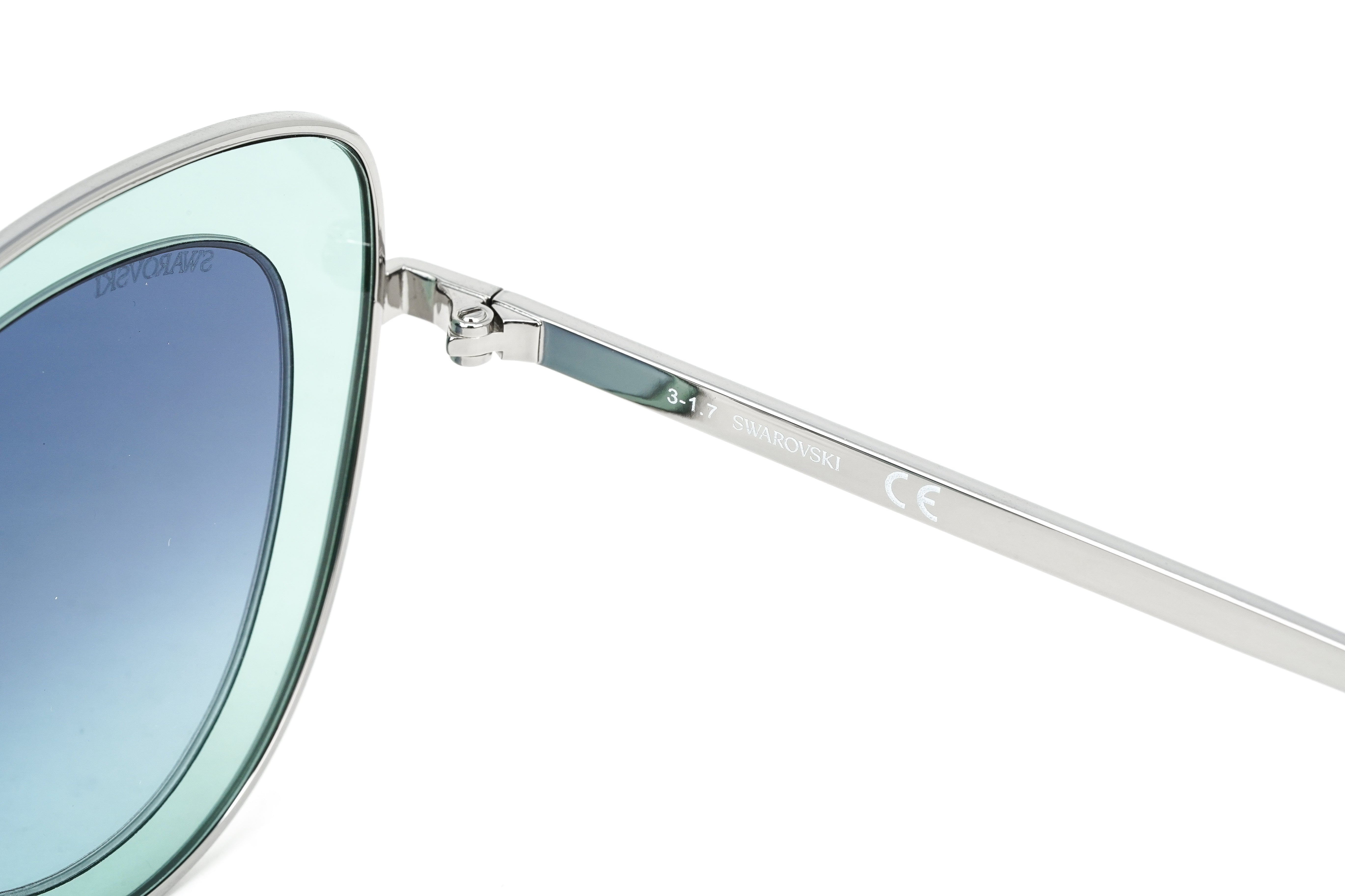 Swarovski Women's Sunglasses Cat Eye Green Blue SK0144/S 14W-GR8 Sunglasses