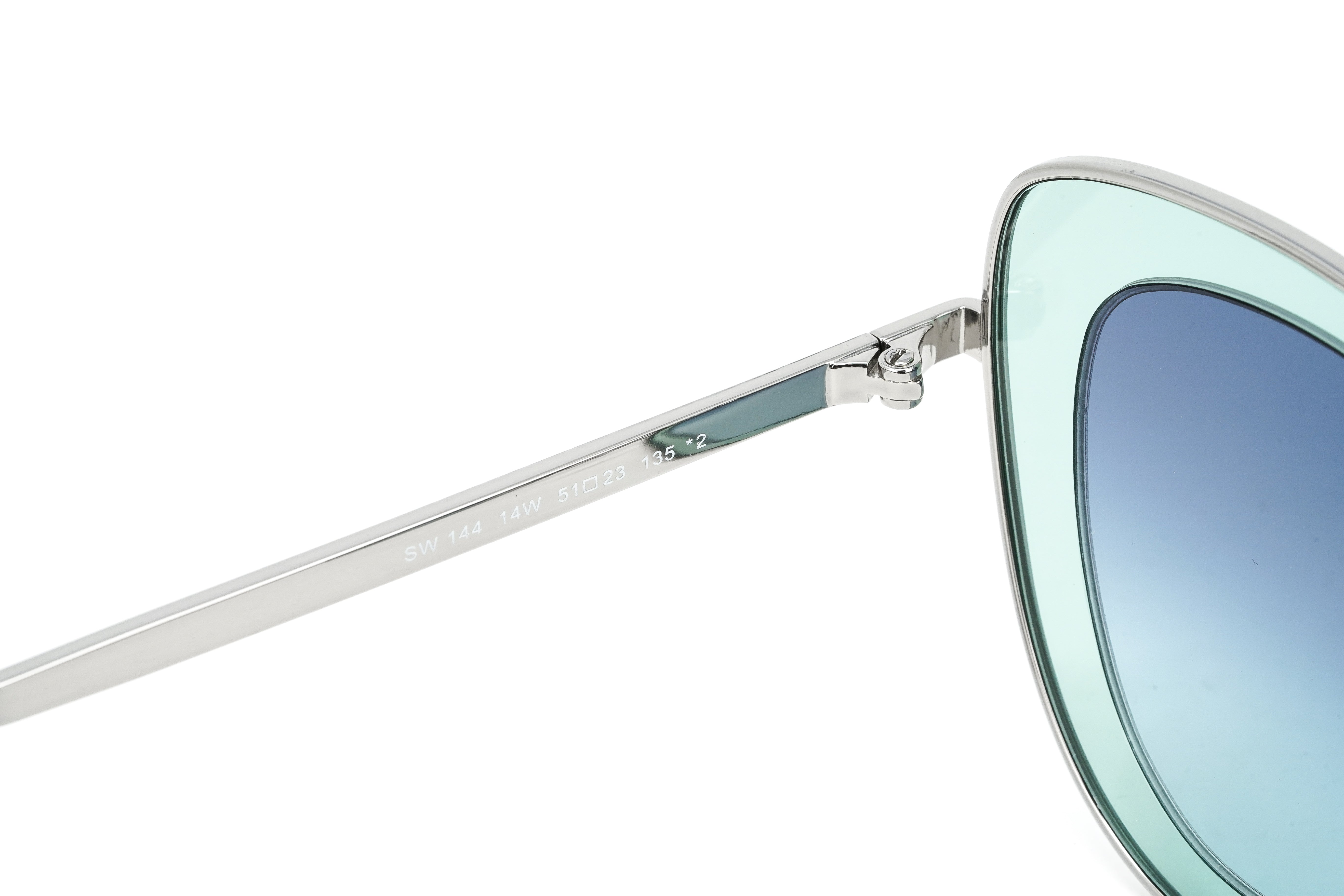 Swarovski Women's Sunglasses Cat Eye Green Blue SK0144/S 14W-GR8 Sunglasses