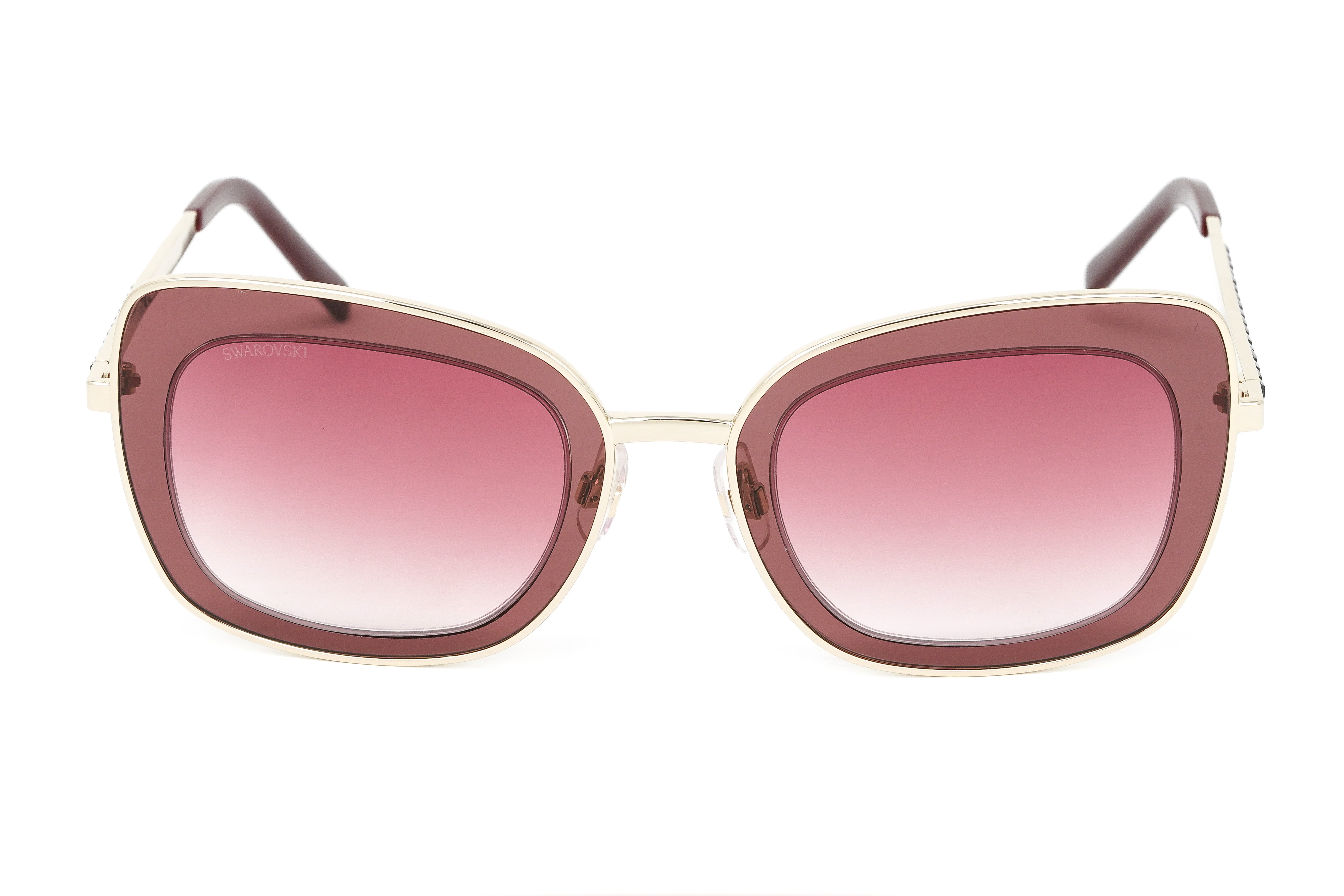 Swarovski Women's Sunglasses Square Cat Eye Burgundy SK0145/S 69Z-GR8 Sunglasses