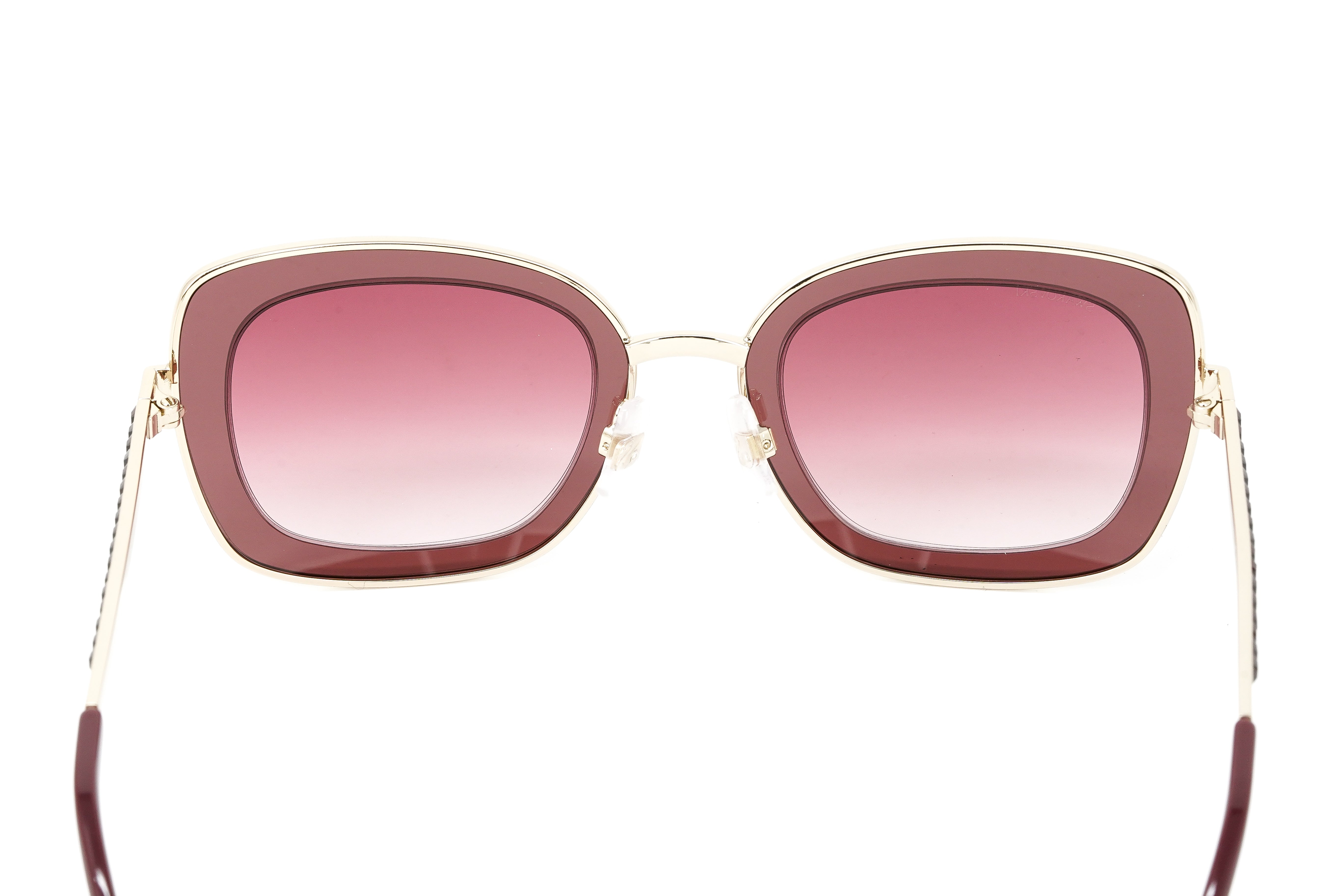 Swarovski Women's Sunglasses Square Cat Eye Burgundy SK0145/S 69Z-GR8 Sunglasses