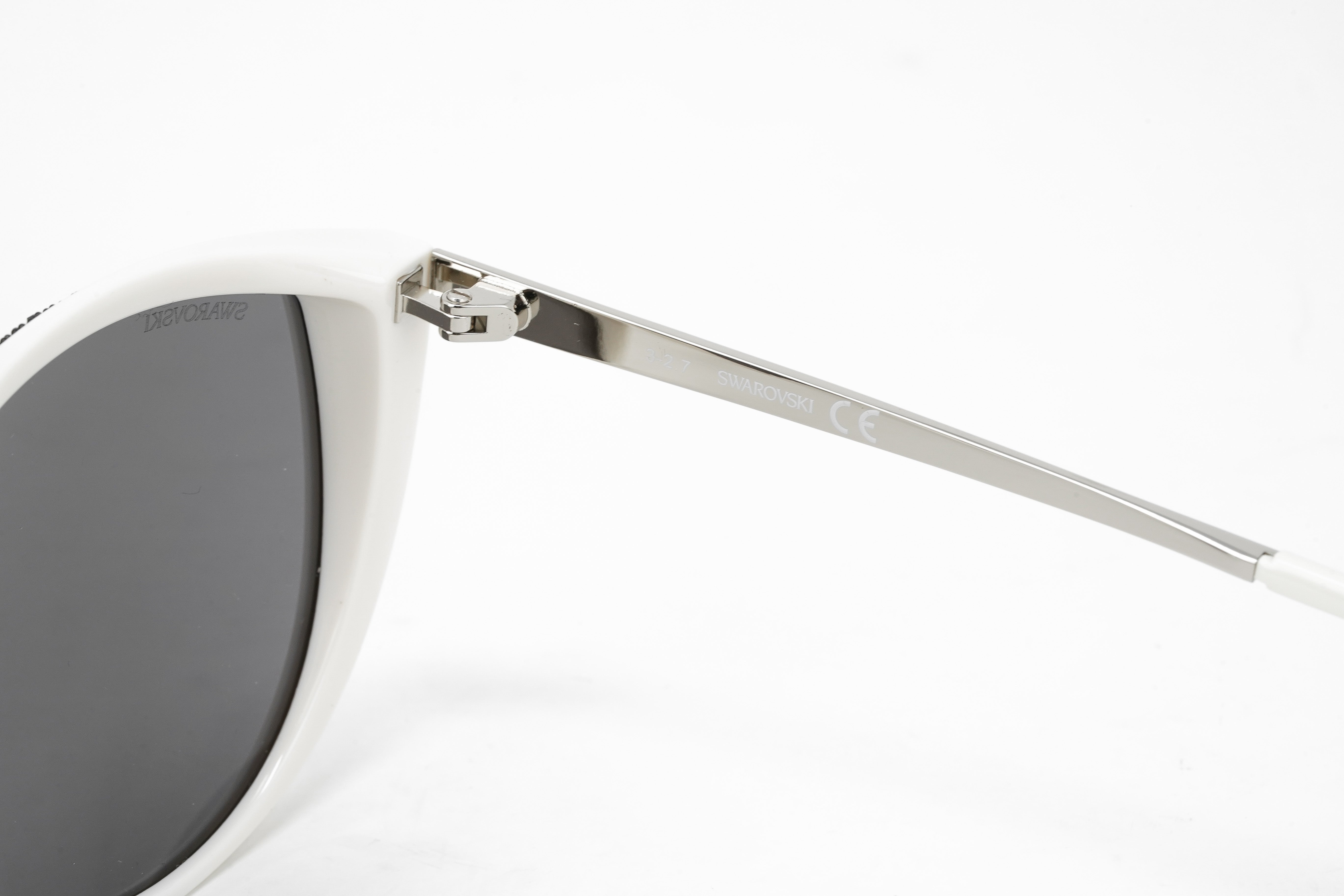 Swarovski Women's Sunglasses Oval Cat Eye White SK0168/S 21A-GR8 Sunglasses