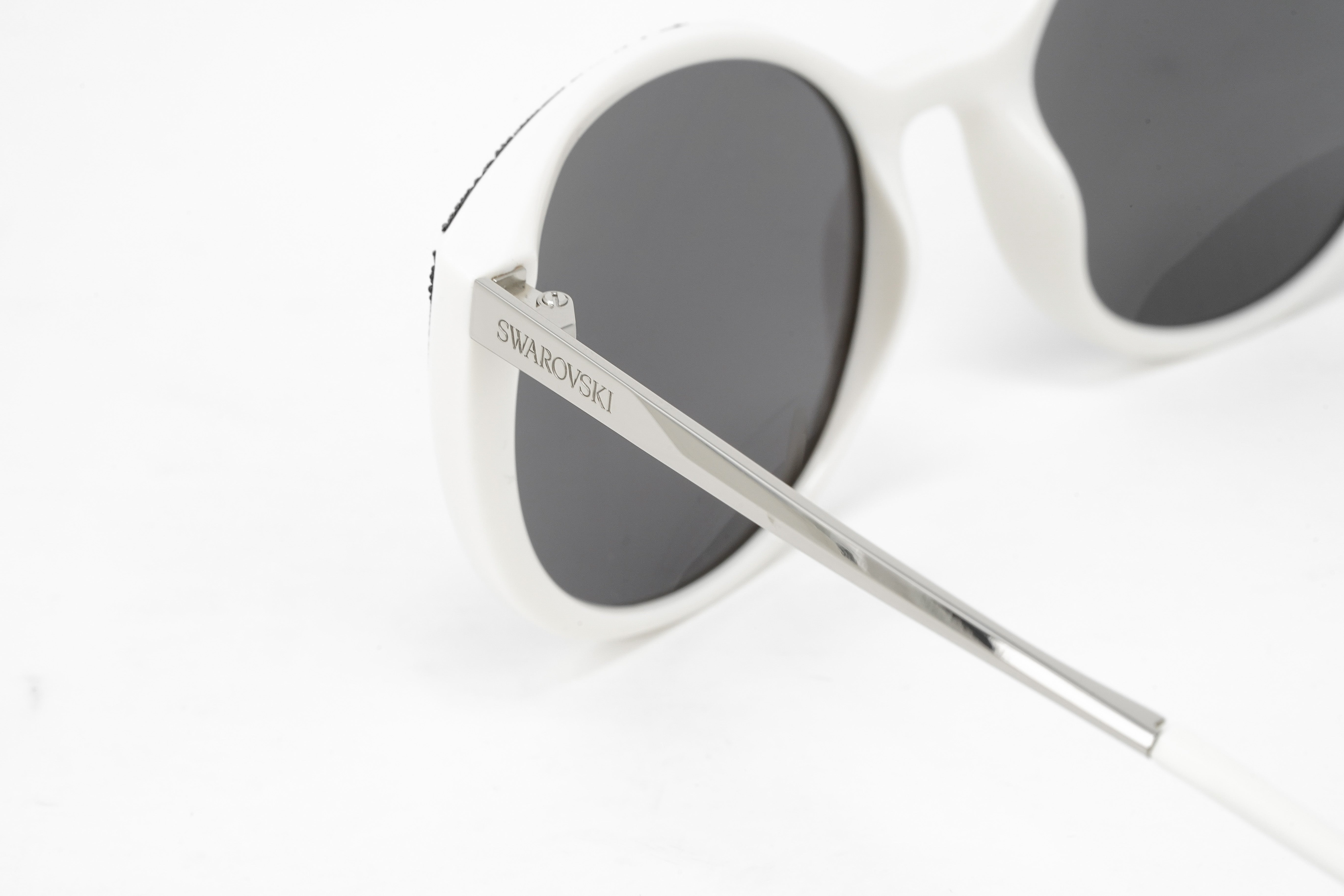 Swarovski Women's Sunglasses Oval Cat Eye White SK0168/S 21A-GR8 Sunglasses